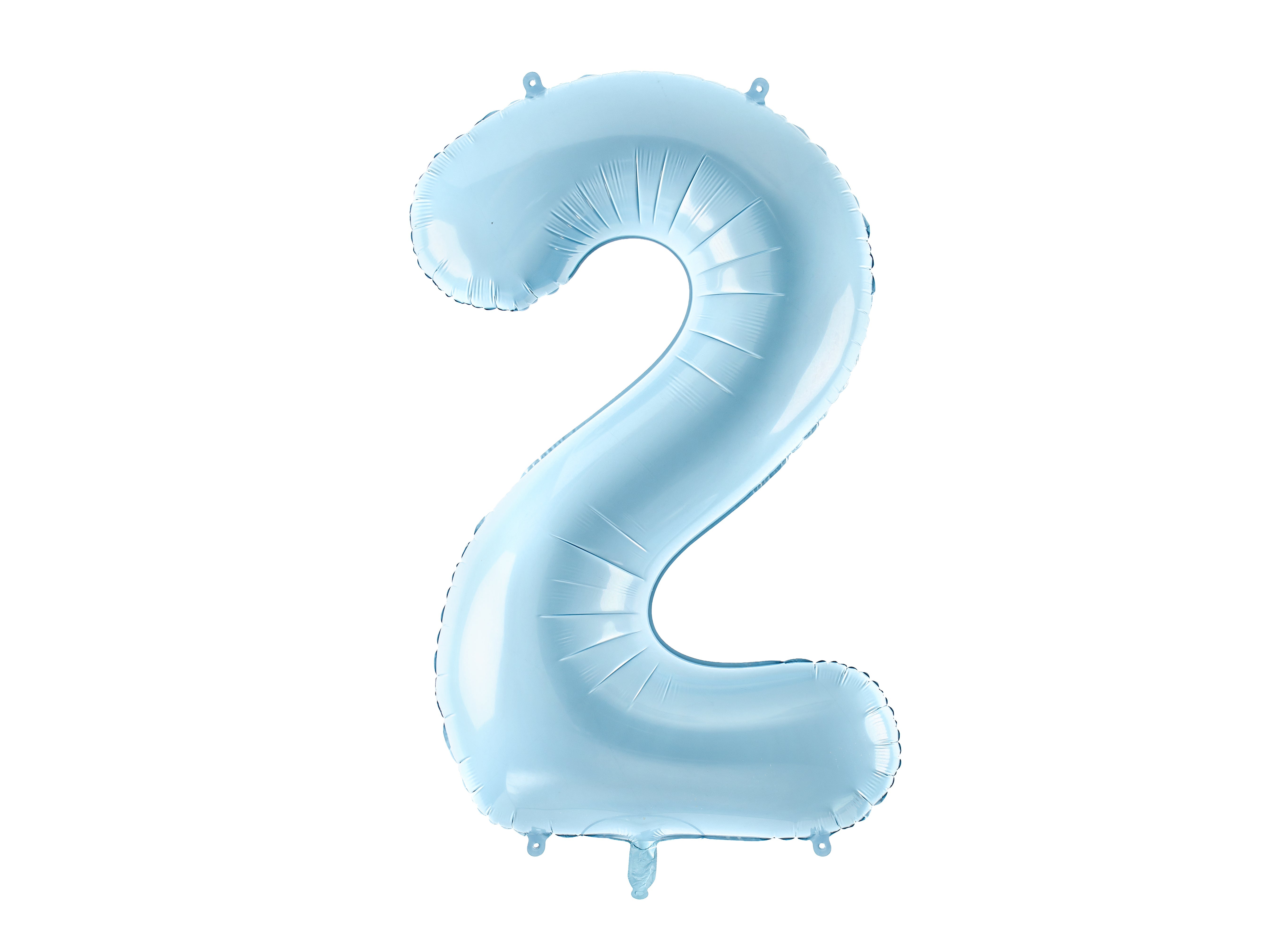 Folienballon Zahl "2" hellblau (1 Stk.)