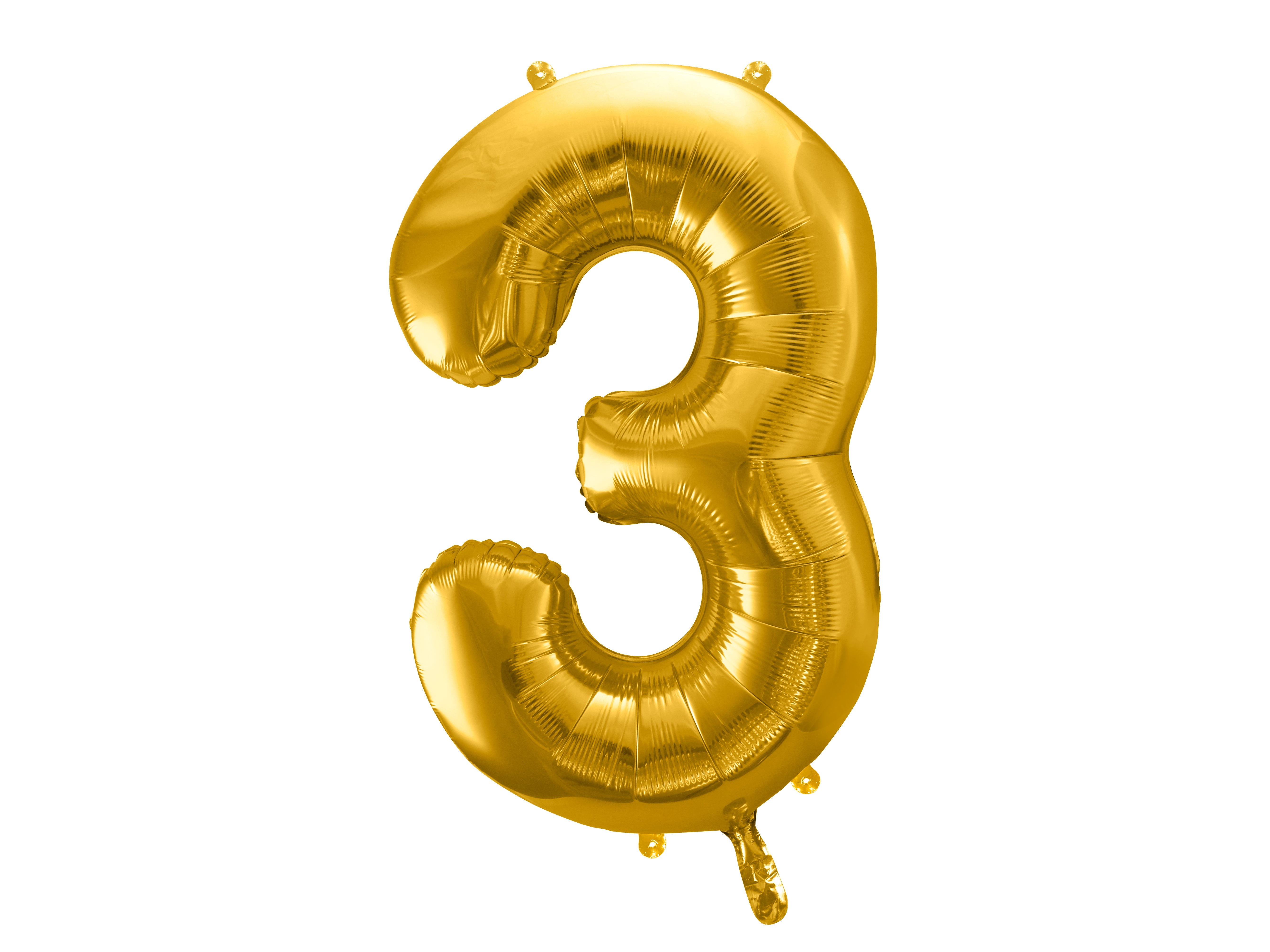 Folienballon Zahl "3" gold (1 Stk.)