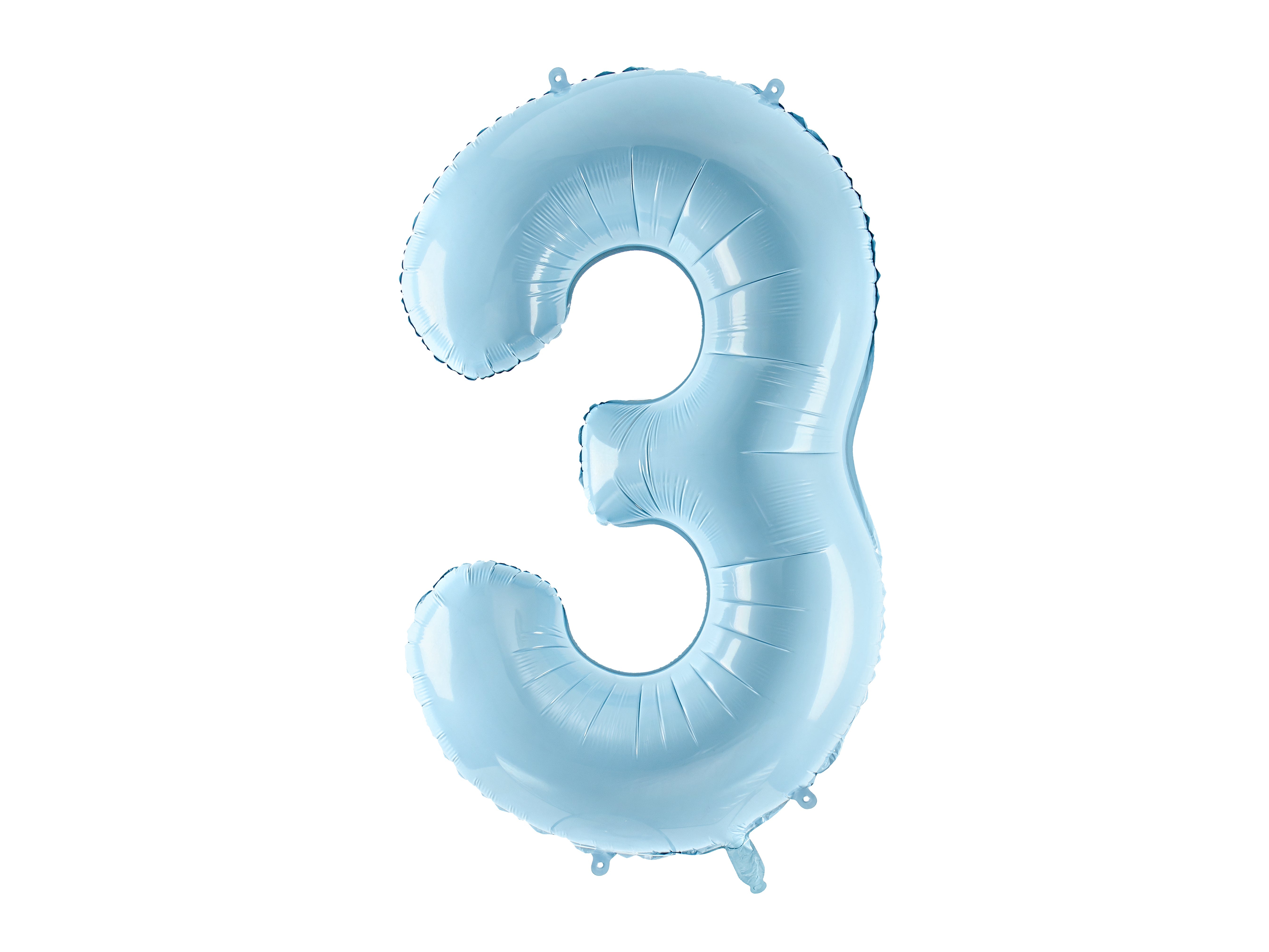 Folienballon Zahl "3" hellblau (1 Stk.)