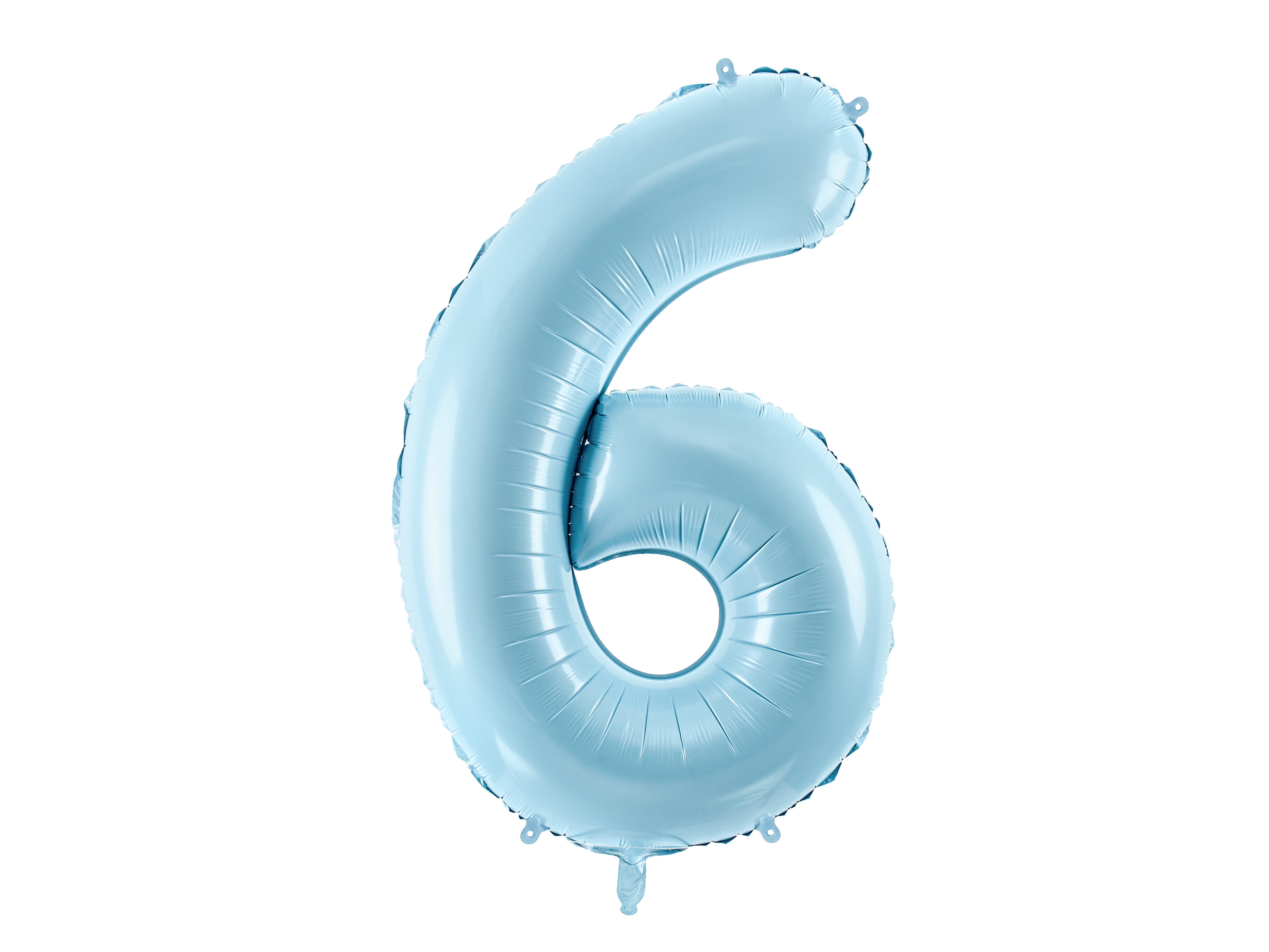 Folienballon Zahl "6" hellblau (1 Stk.)