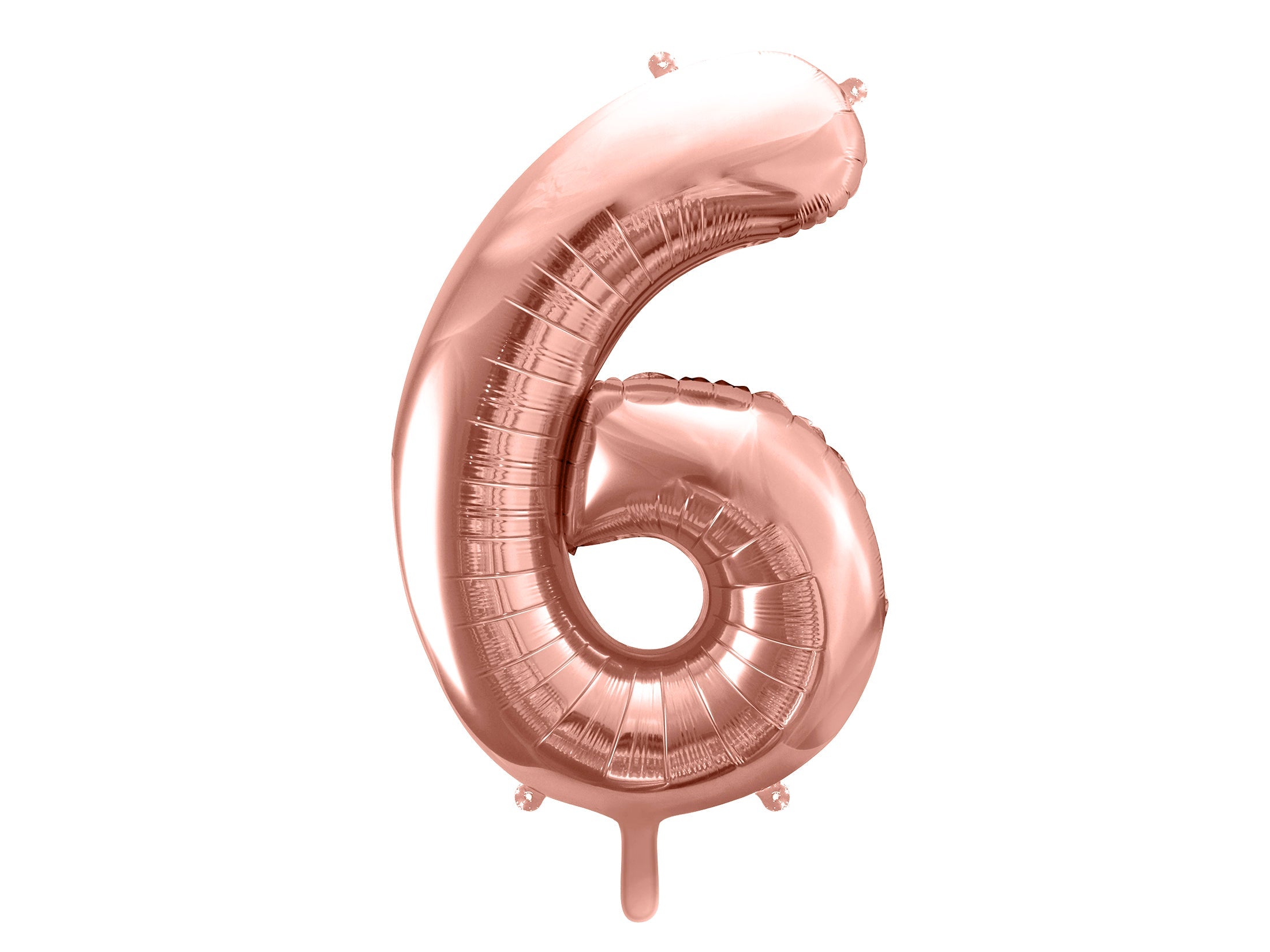 Folienballon Zahl "6" roségold (1 Stk.)