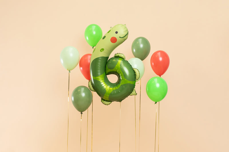Folienballon Zahl "6" Schildkröte (1 Stk.)