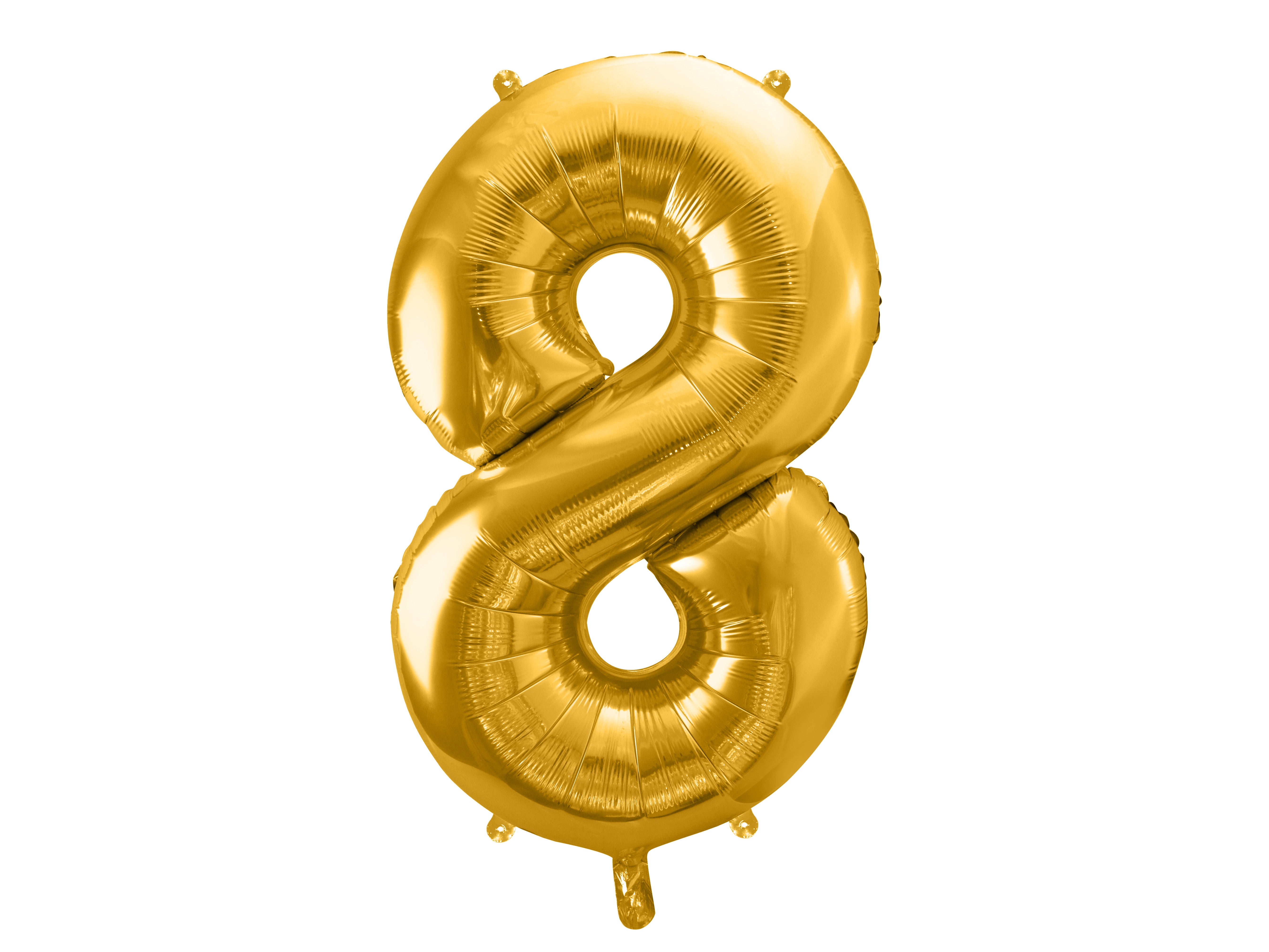 Folienballon Zahl "8" gold (1 Stk.)