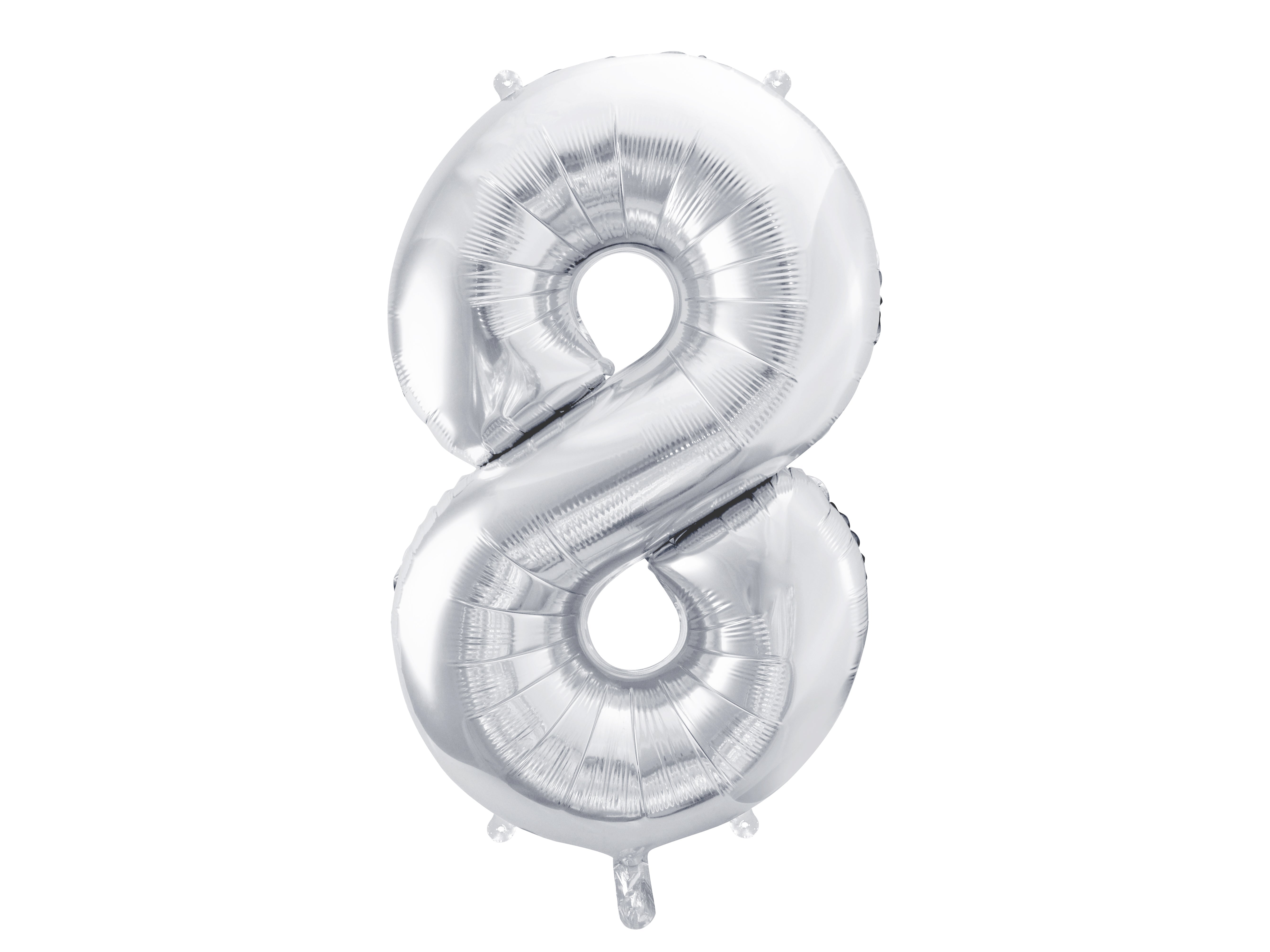 Folienballon Zahl "8" silber (1 Stk.)