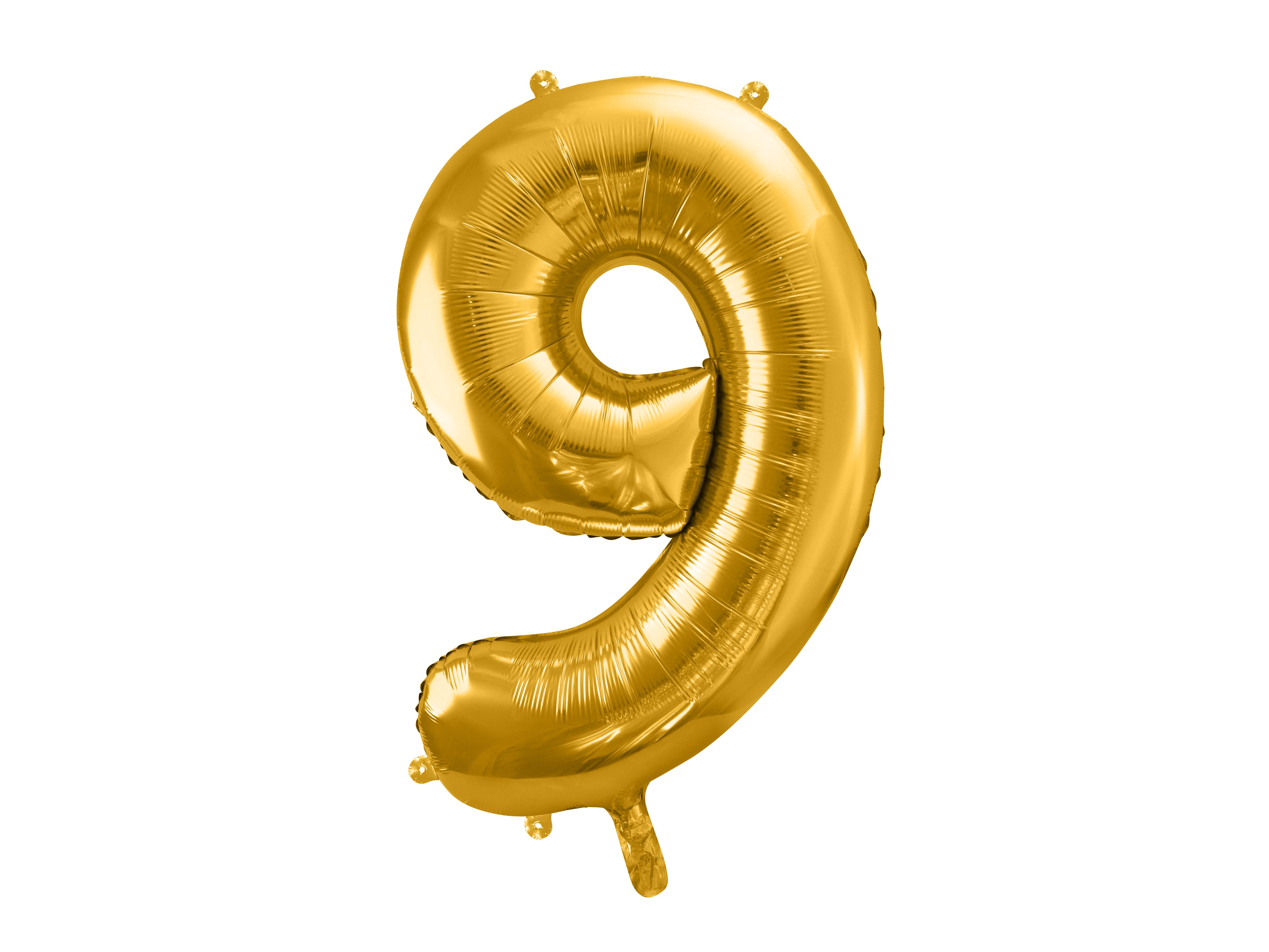 Folienballon Zahl "9" gold (1 Stk.)