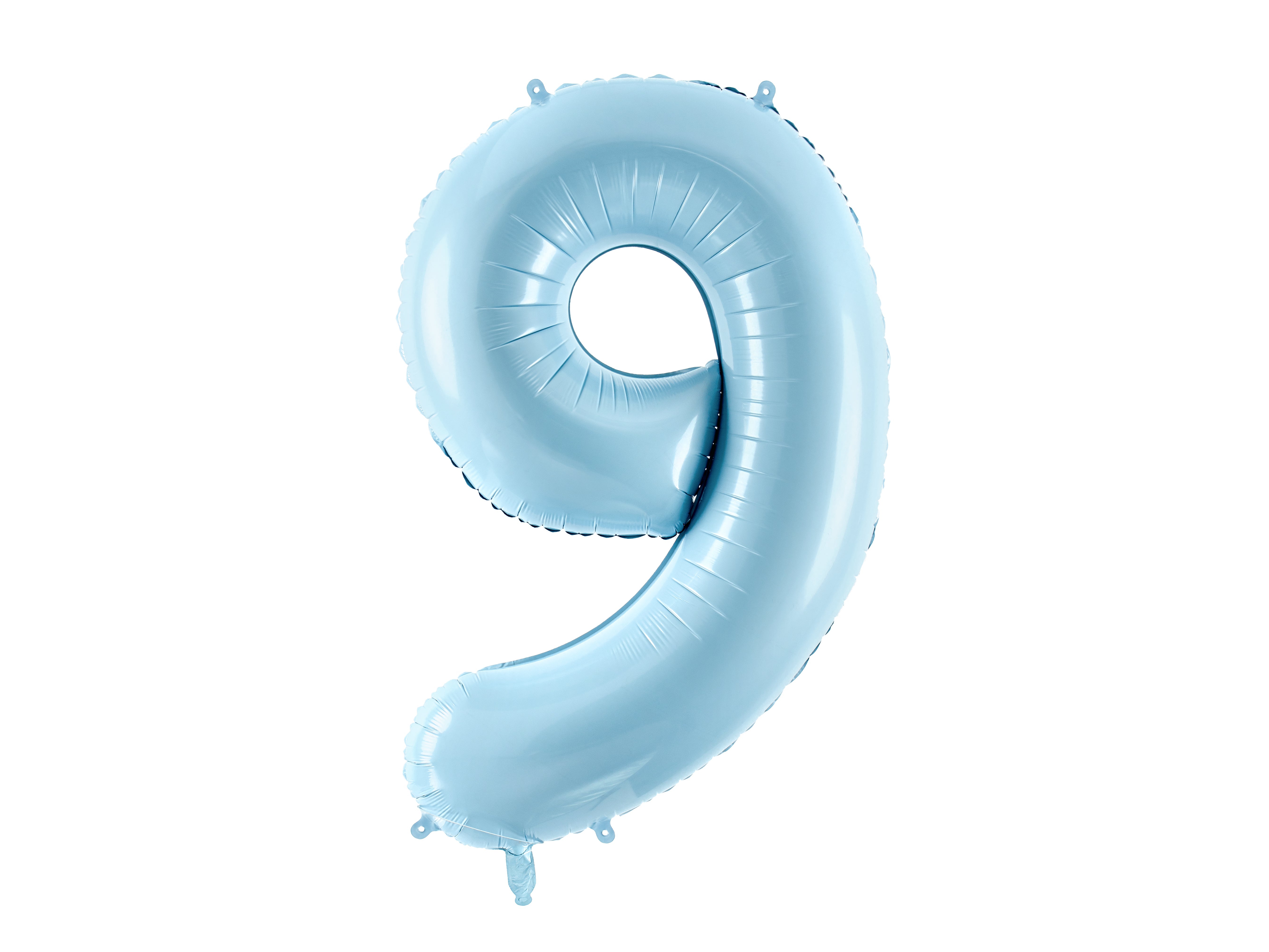 Folienballon Zahl "9" hellblau (1 Stk.)