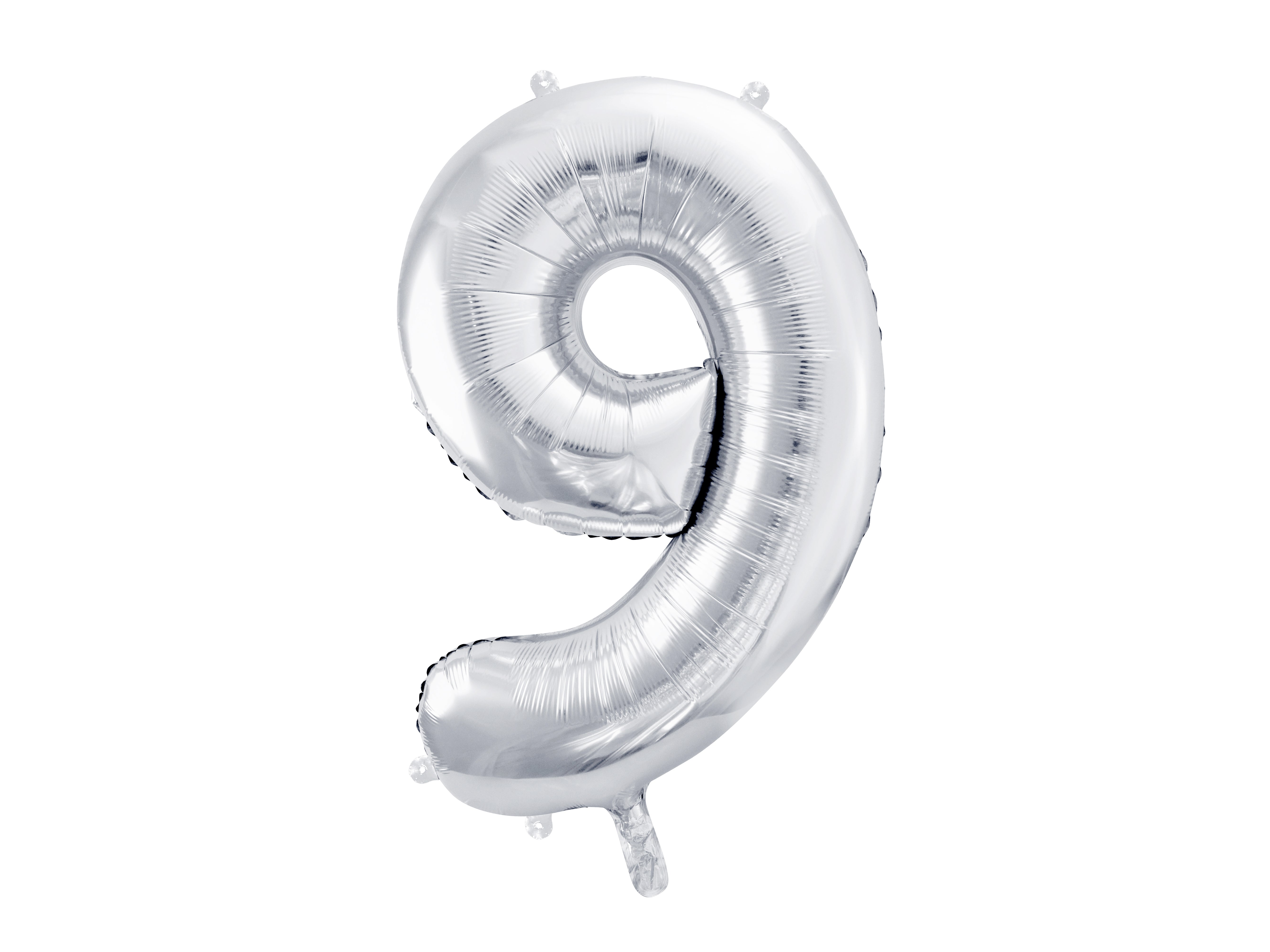 Folienballon Zahl "9" silber (1 Stk.)