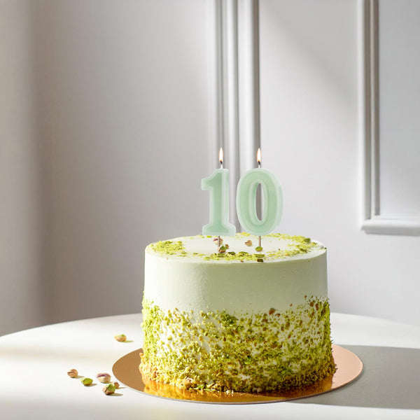 Kuchenkerze Ziffer "0" grün (1 Stk.)