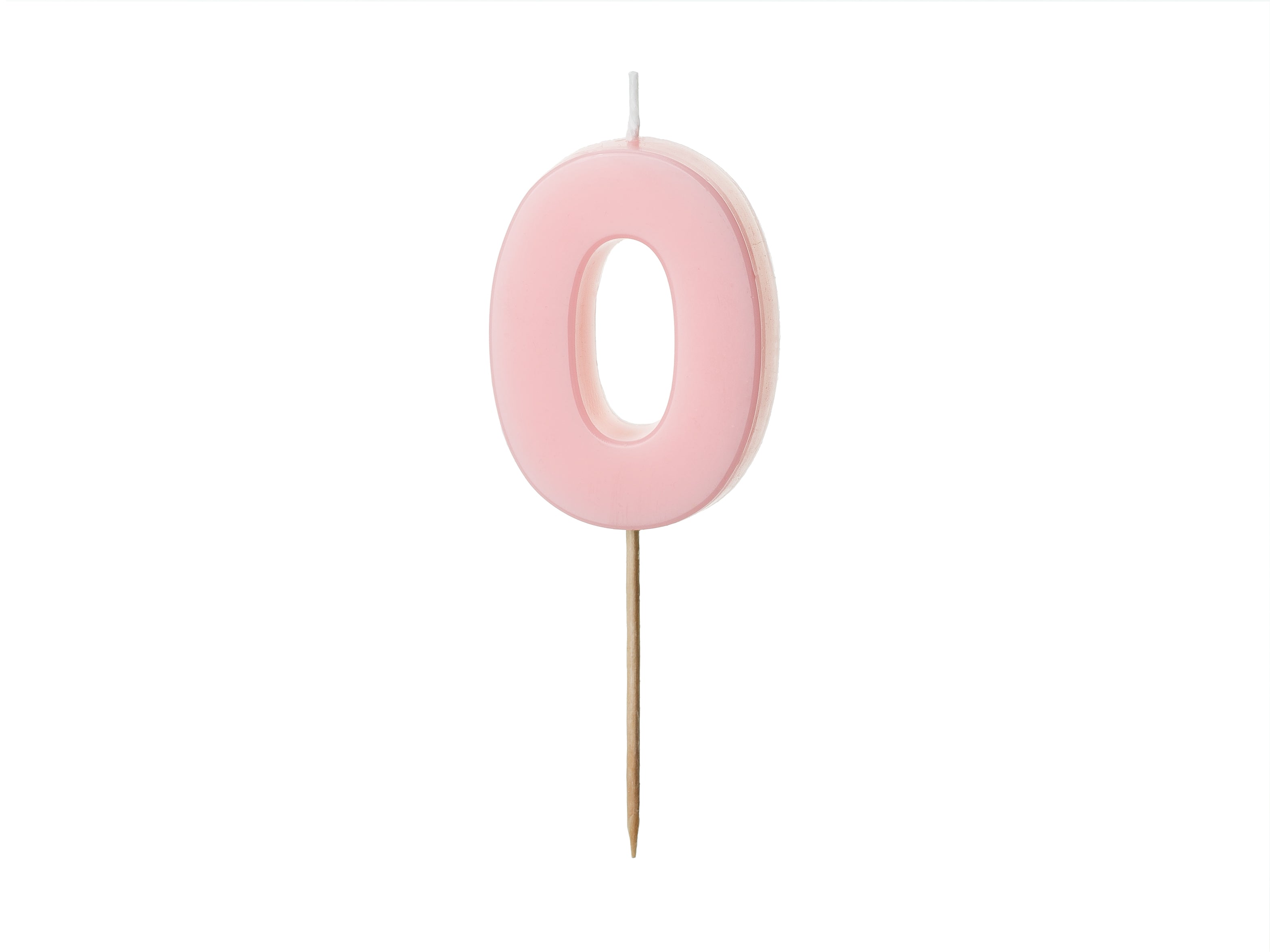 Kuchenkerze Ziffer "0" hellrosa (1 Stk.)