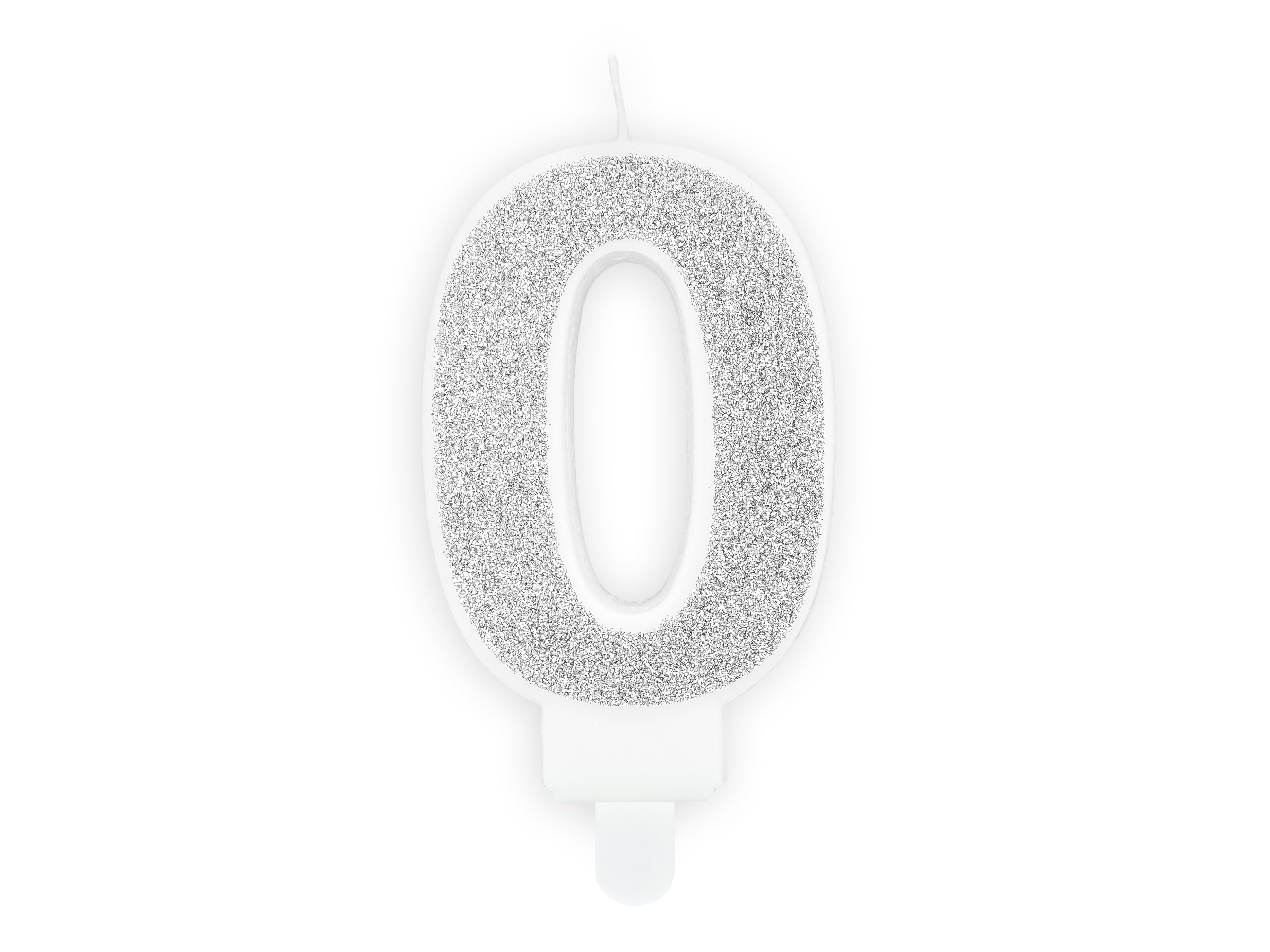 Kuchenkerze Ziffer "0" silber (1 Stk.)