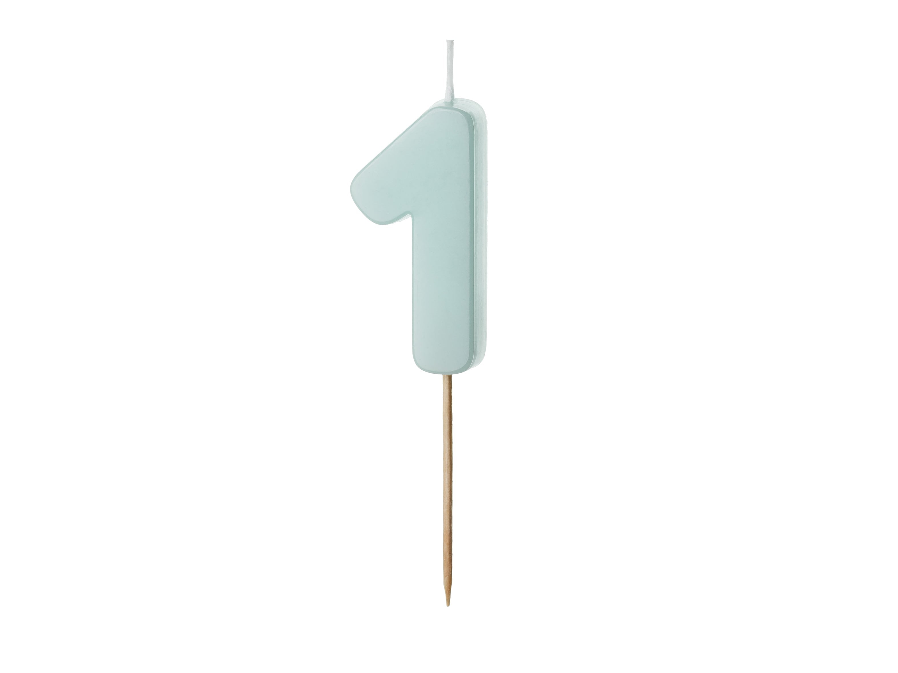 Kuchenkerze Ziffer "1" hellblau (1 Stk.)