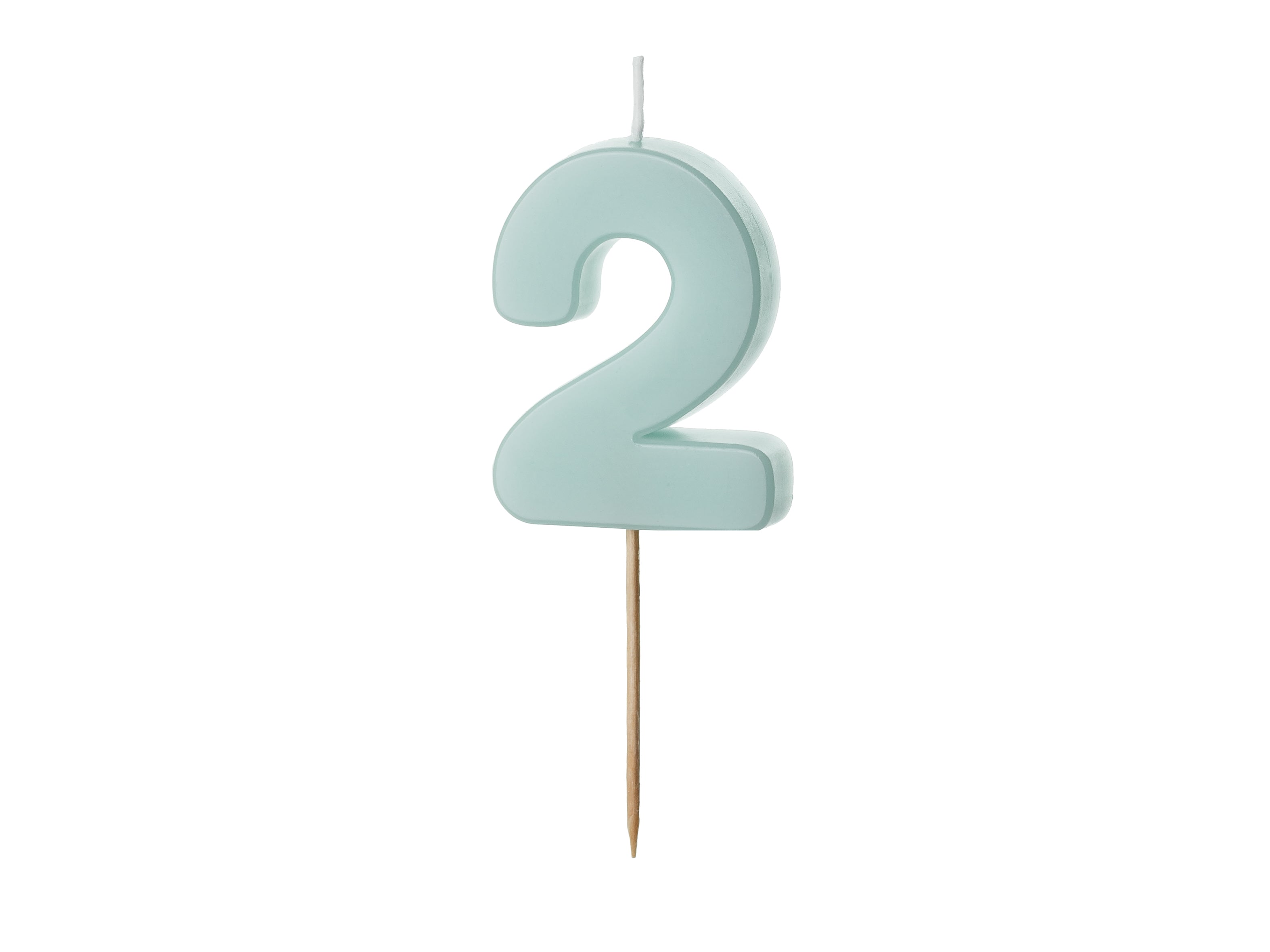Kuchenkerze Ziffer "2" hellblau (1 Stk.)