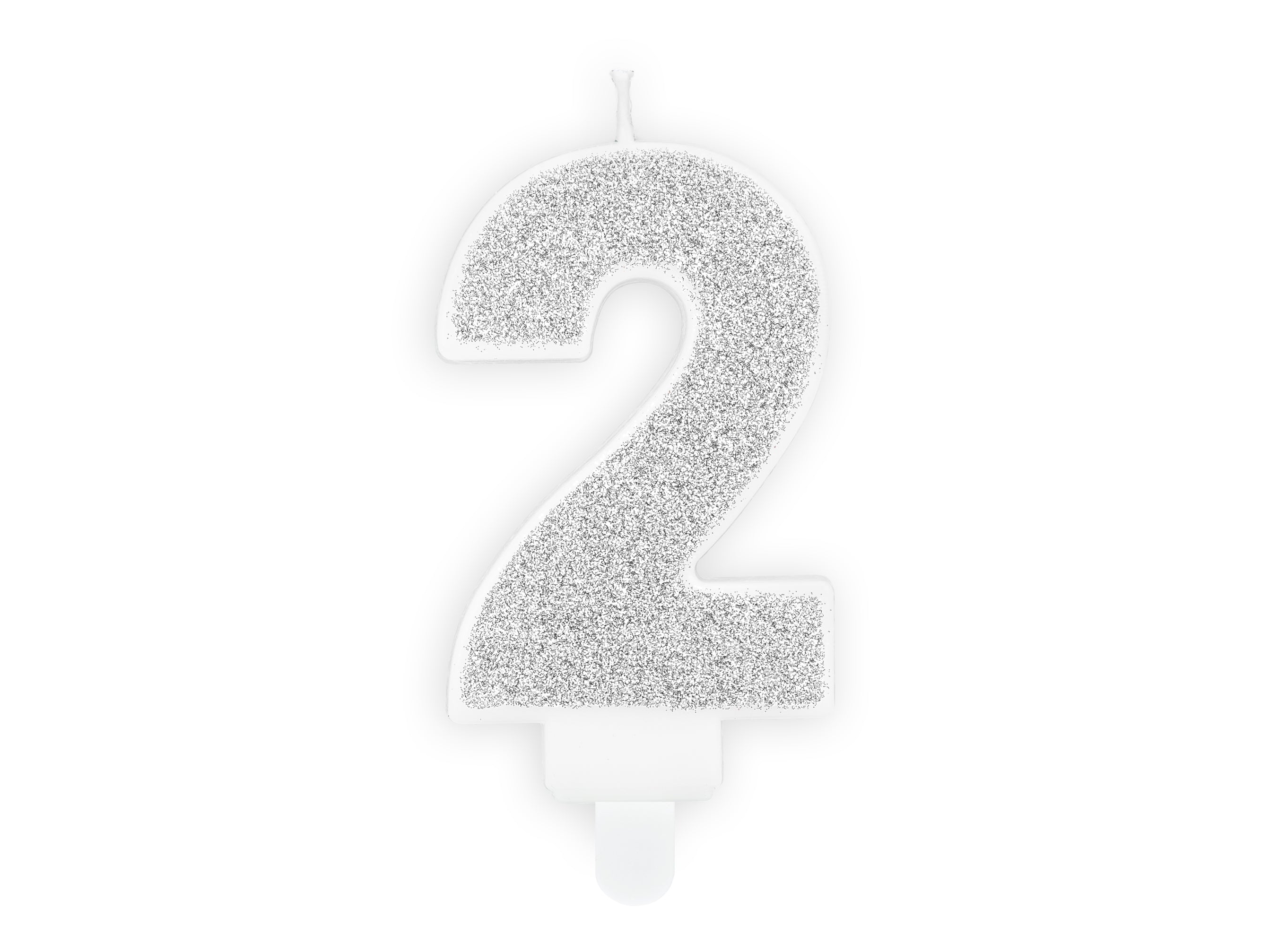 Kuchenkerze Ziffer "2" silber (1 Stk.)