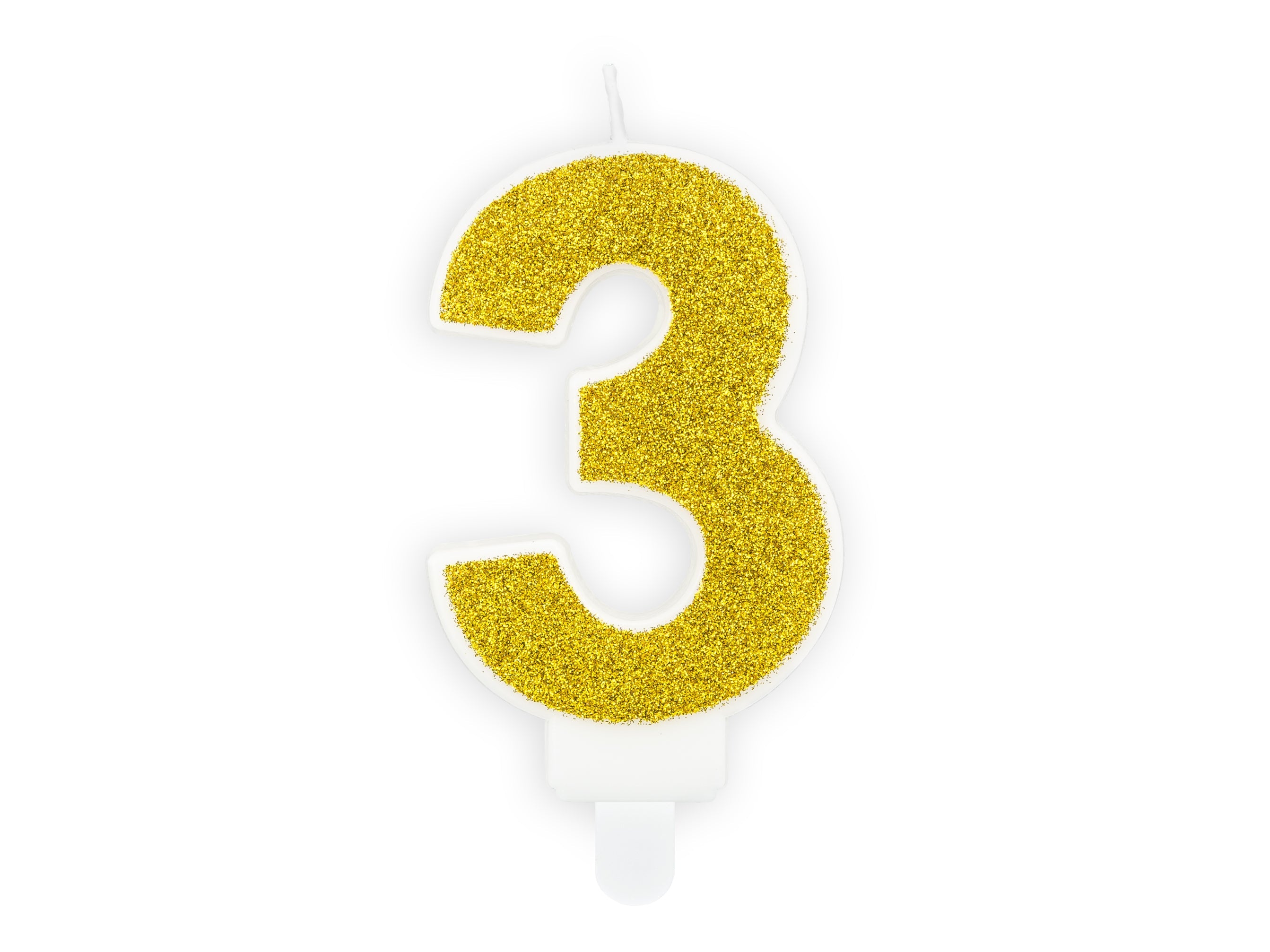 Kuchenkerze Ziffer "3" gold (1 Stk.)