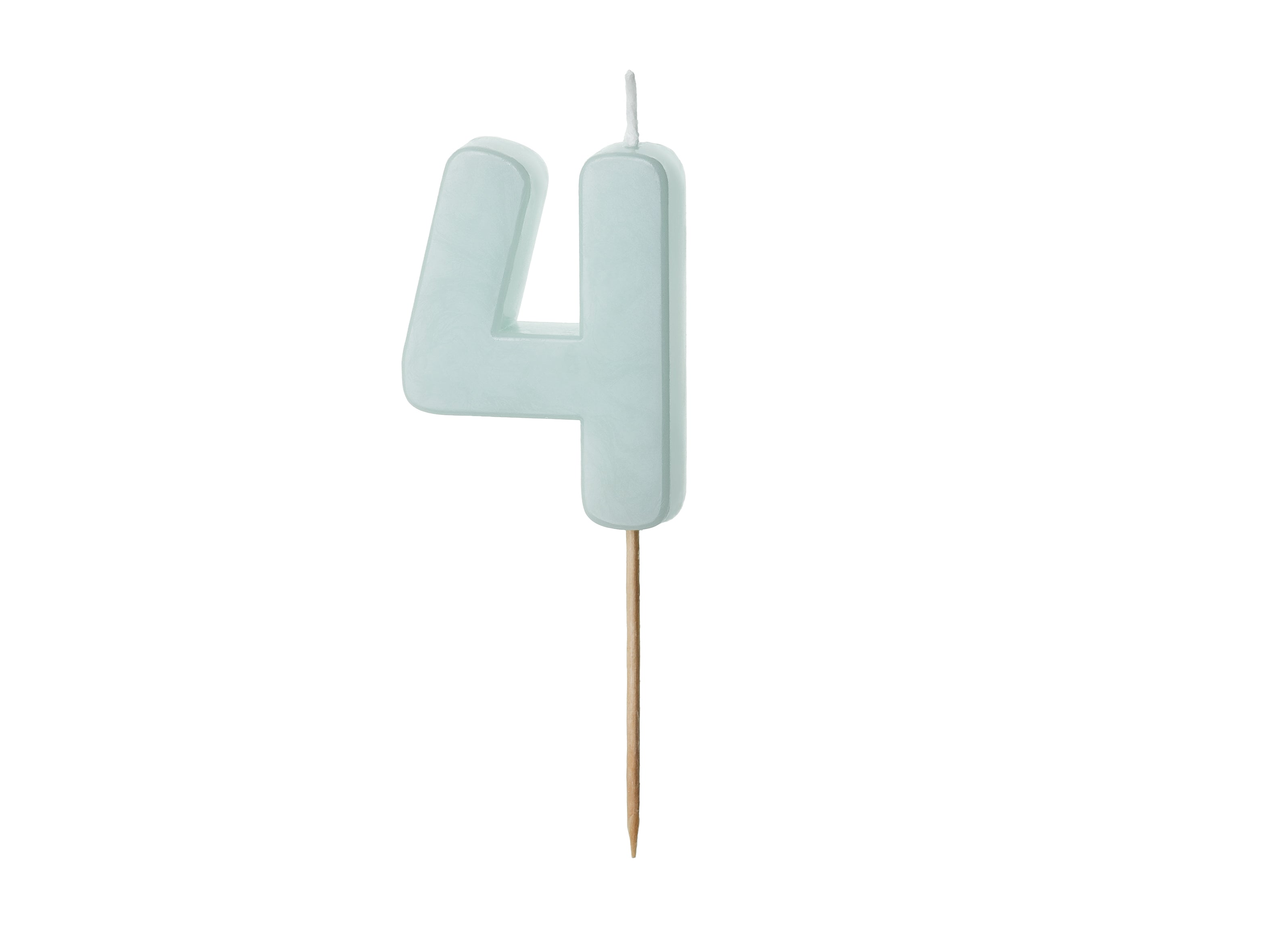 Kuchenkerze Ziffer "4" hellblau (1 Stk.)
