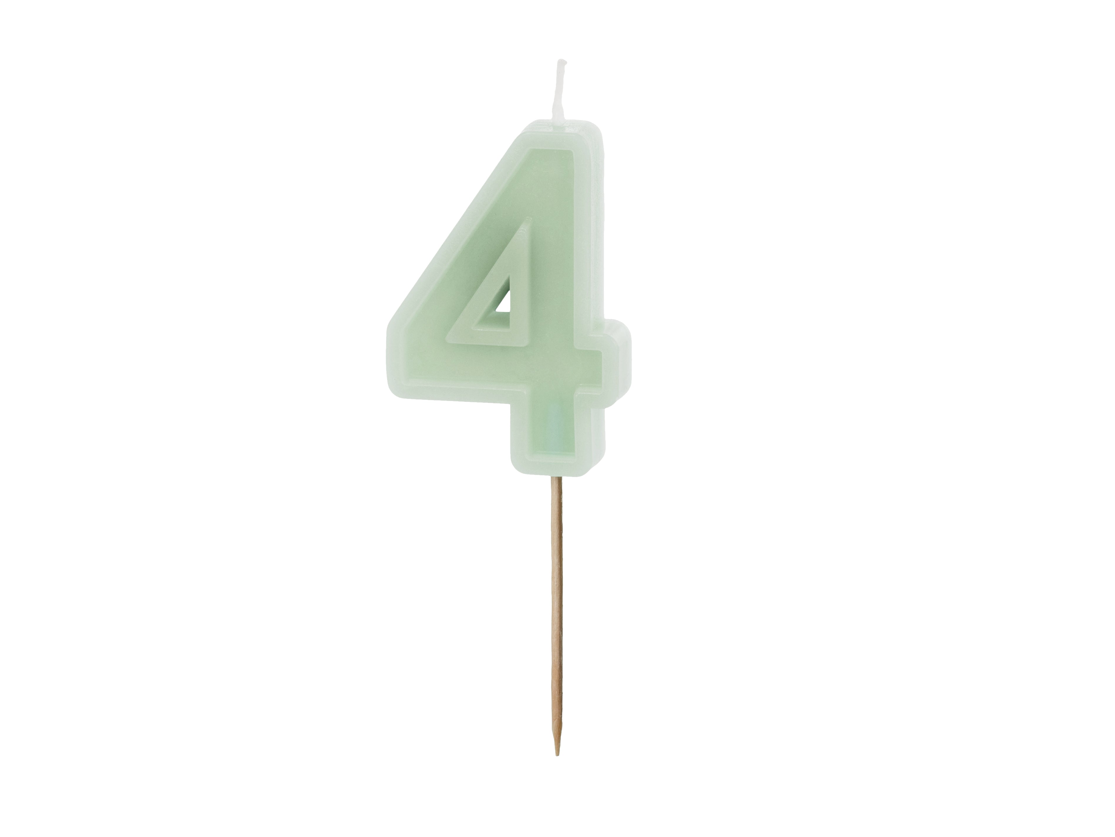 Kuchenkerze Ziffer "4" grün (1 Stk.)