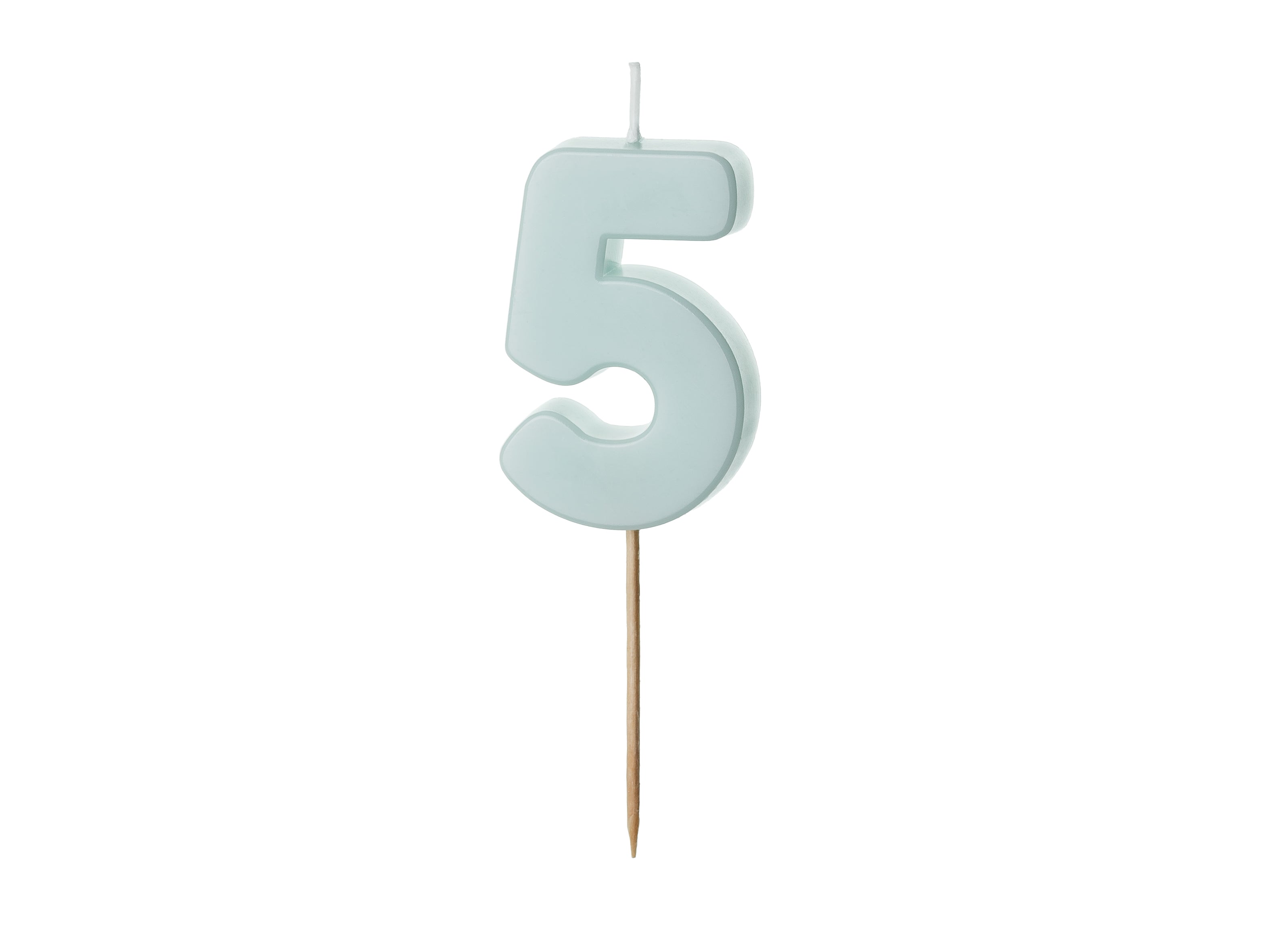 Kuchenkerze Ziffer "5" hellblau (1 Stk.)
