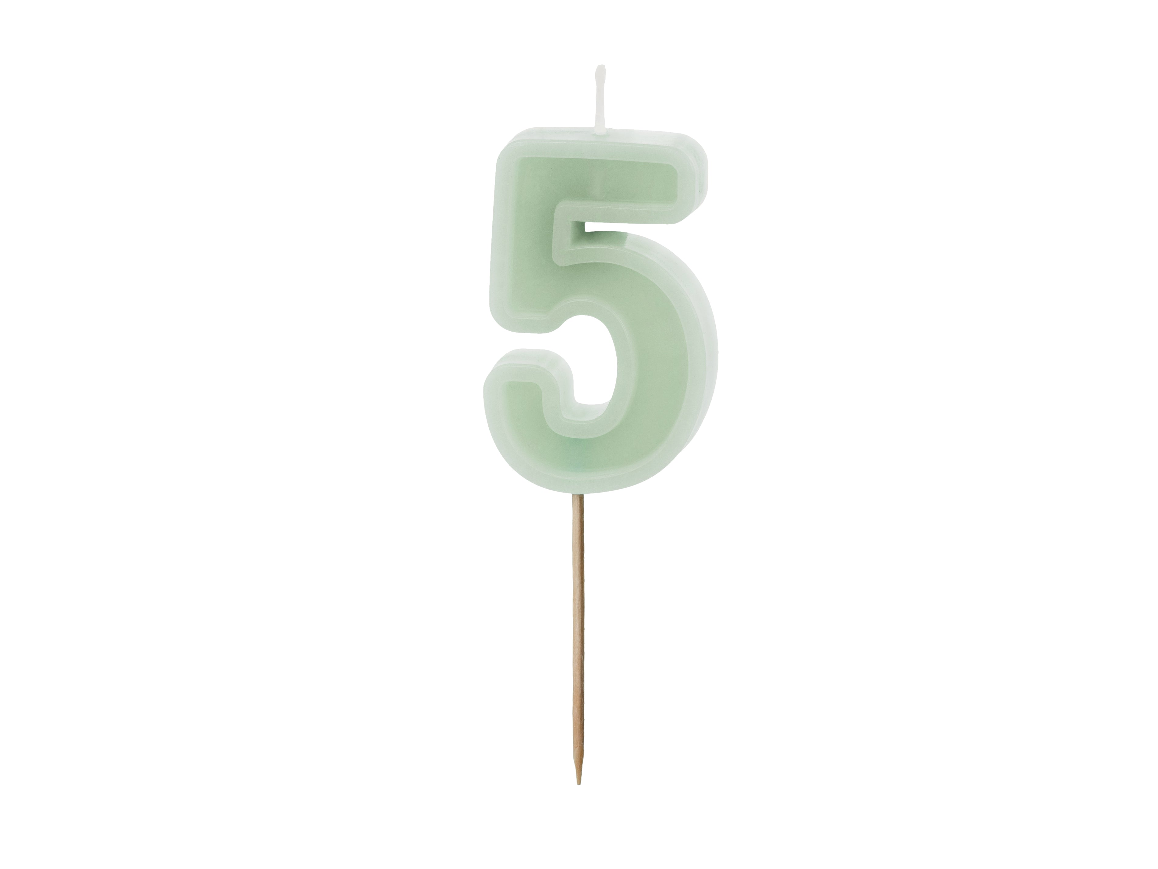 Kuchenkerze Ziffer "5" grün (1 Stk.)