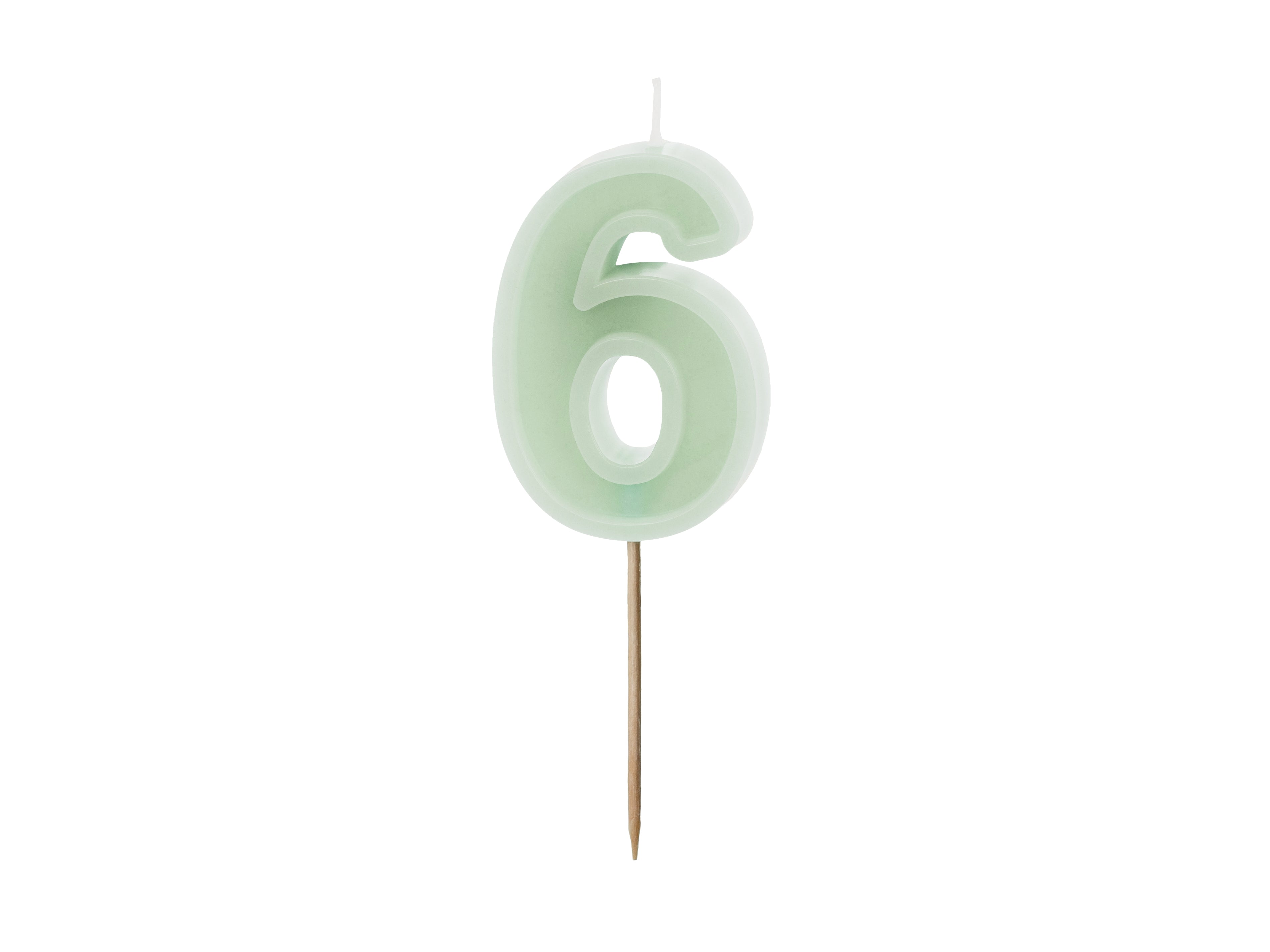 Kuchenkerze Ziffer "6" grün (1 Stk.)