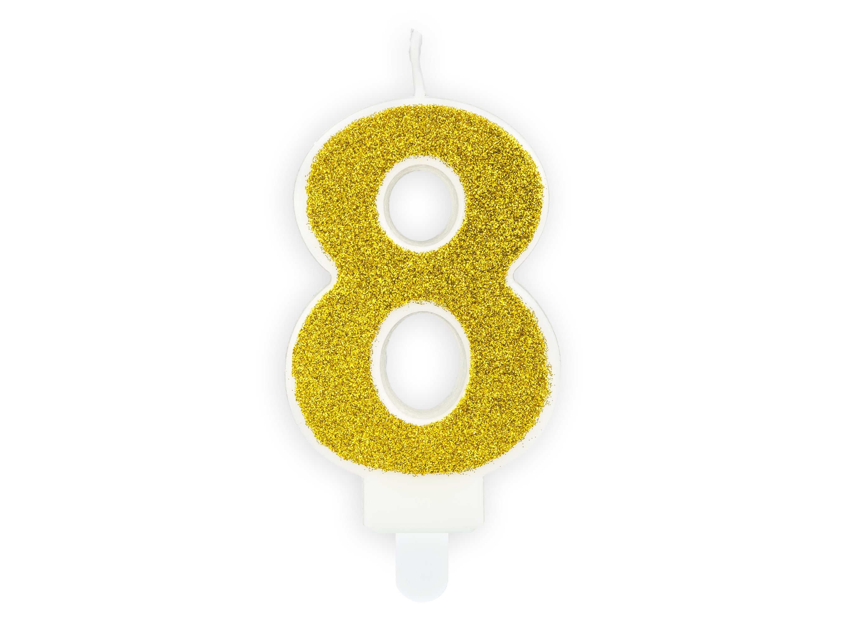 Kuchenkerze Ziffer "8" gold (1 Stk.)