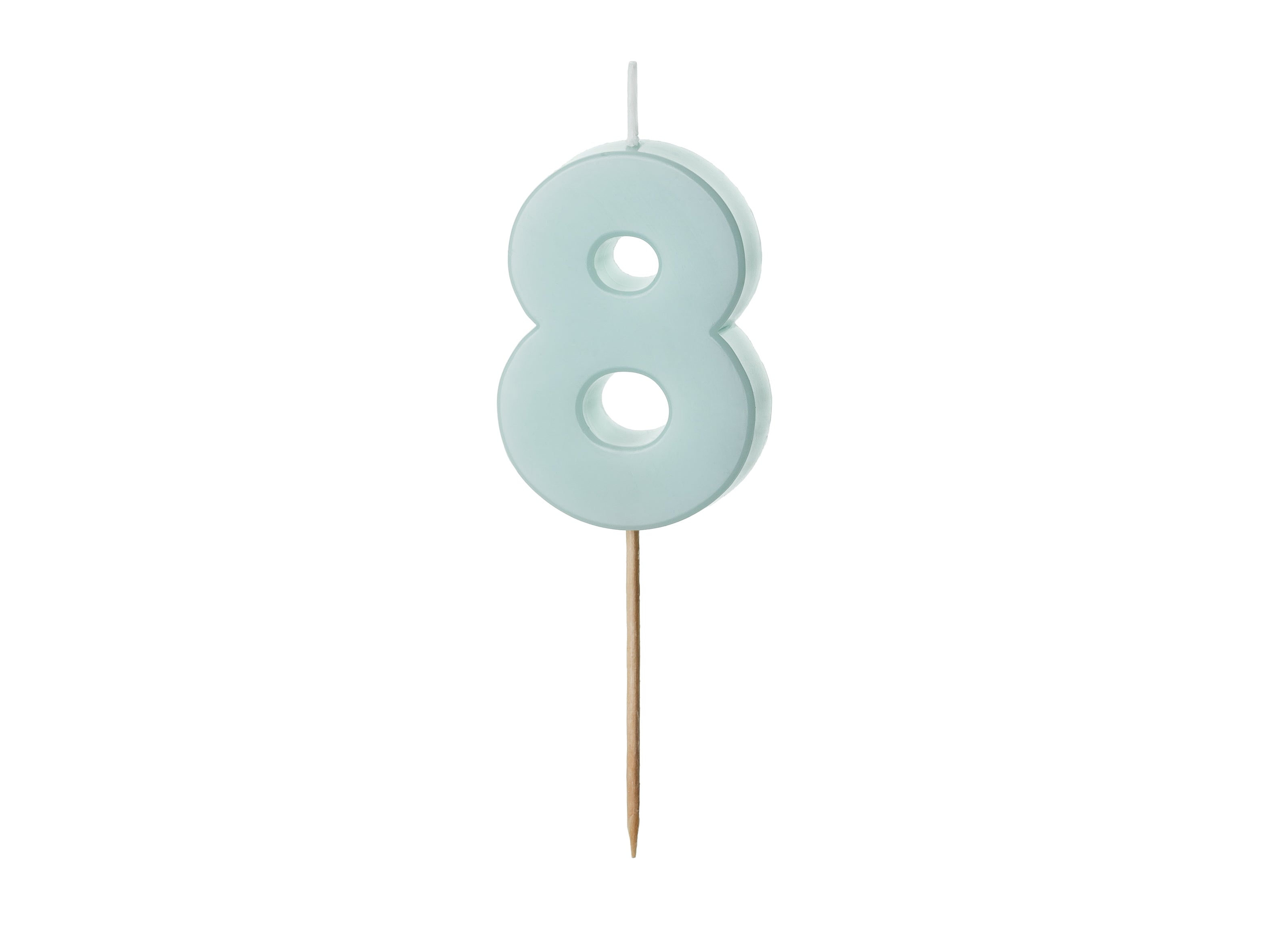 Kuchenkerze Ziffer "8" hellblau (1 Stk.)