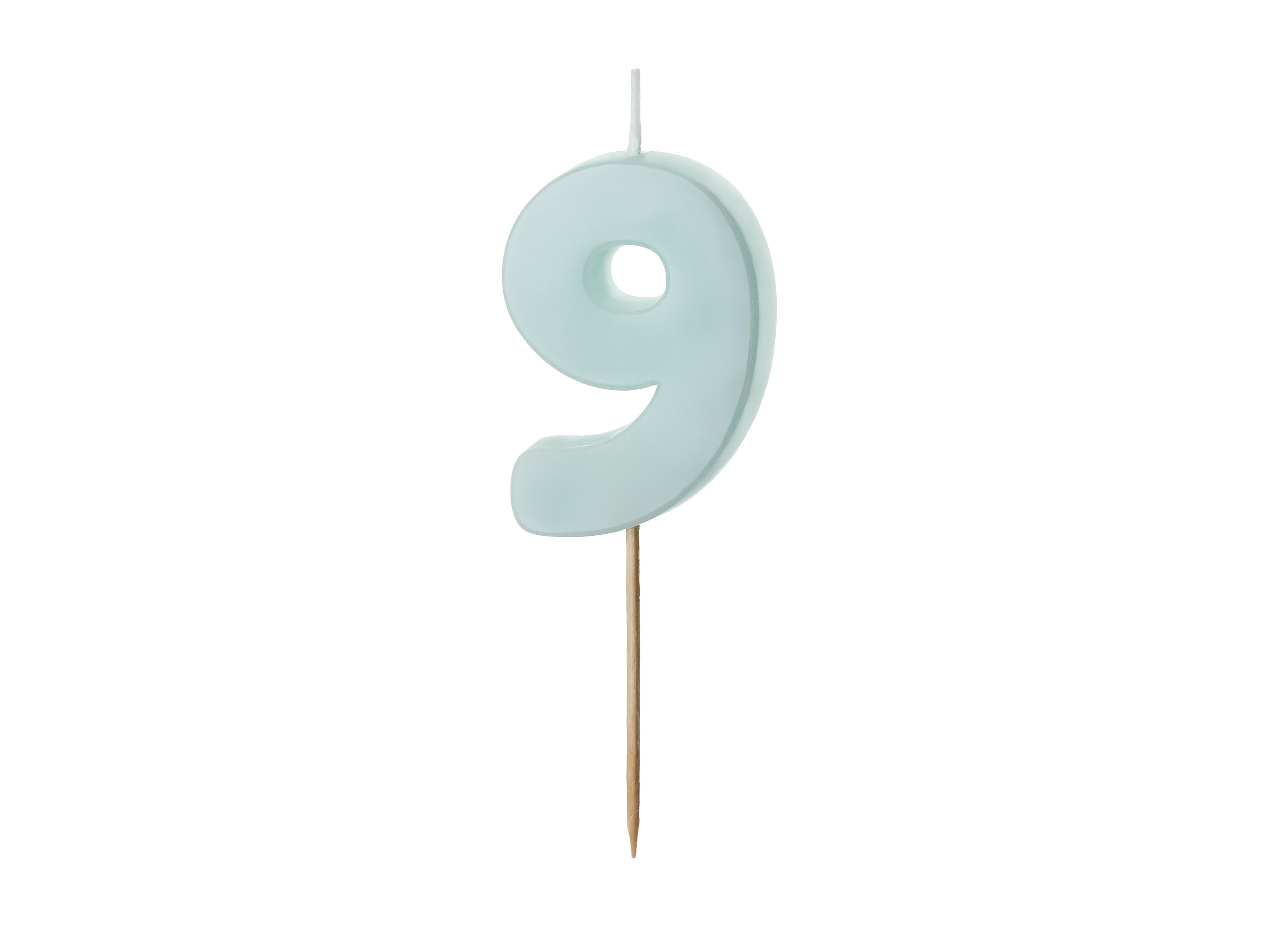 Kuchenkerze Ziffer "9" hellblau (1 Stk.)