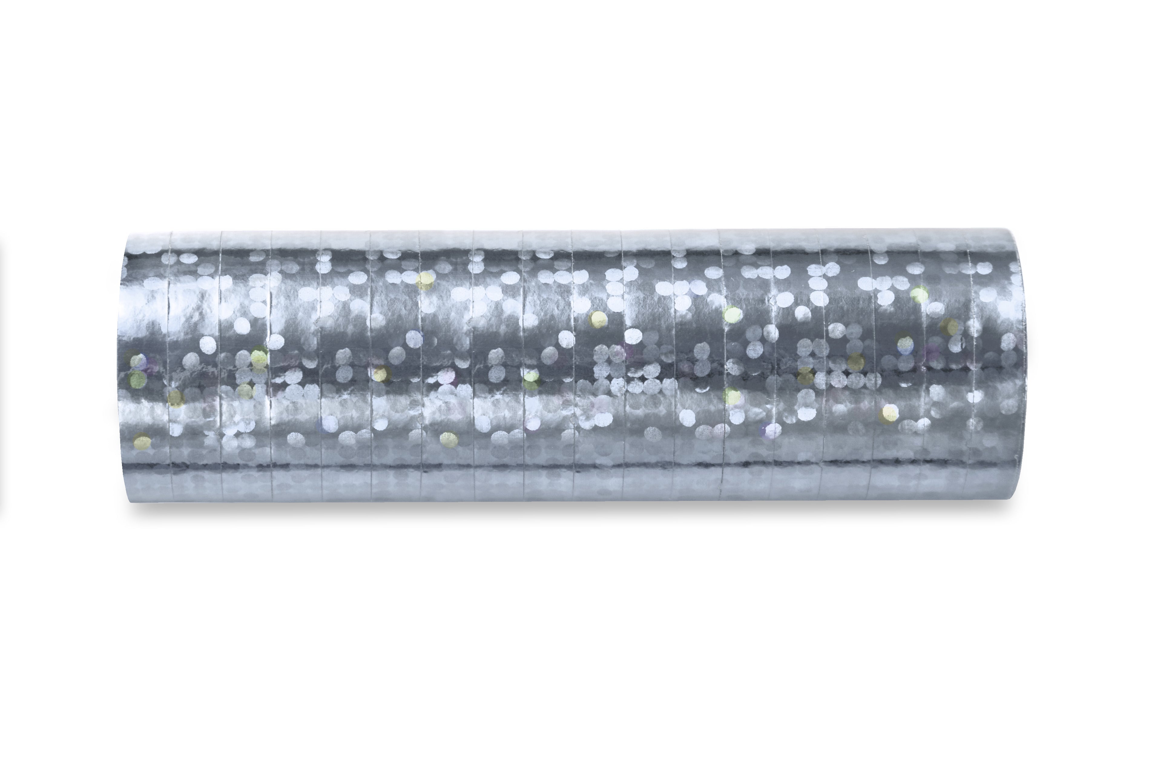 Luftschlangen holografisch silber (1 Rolle)