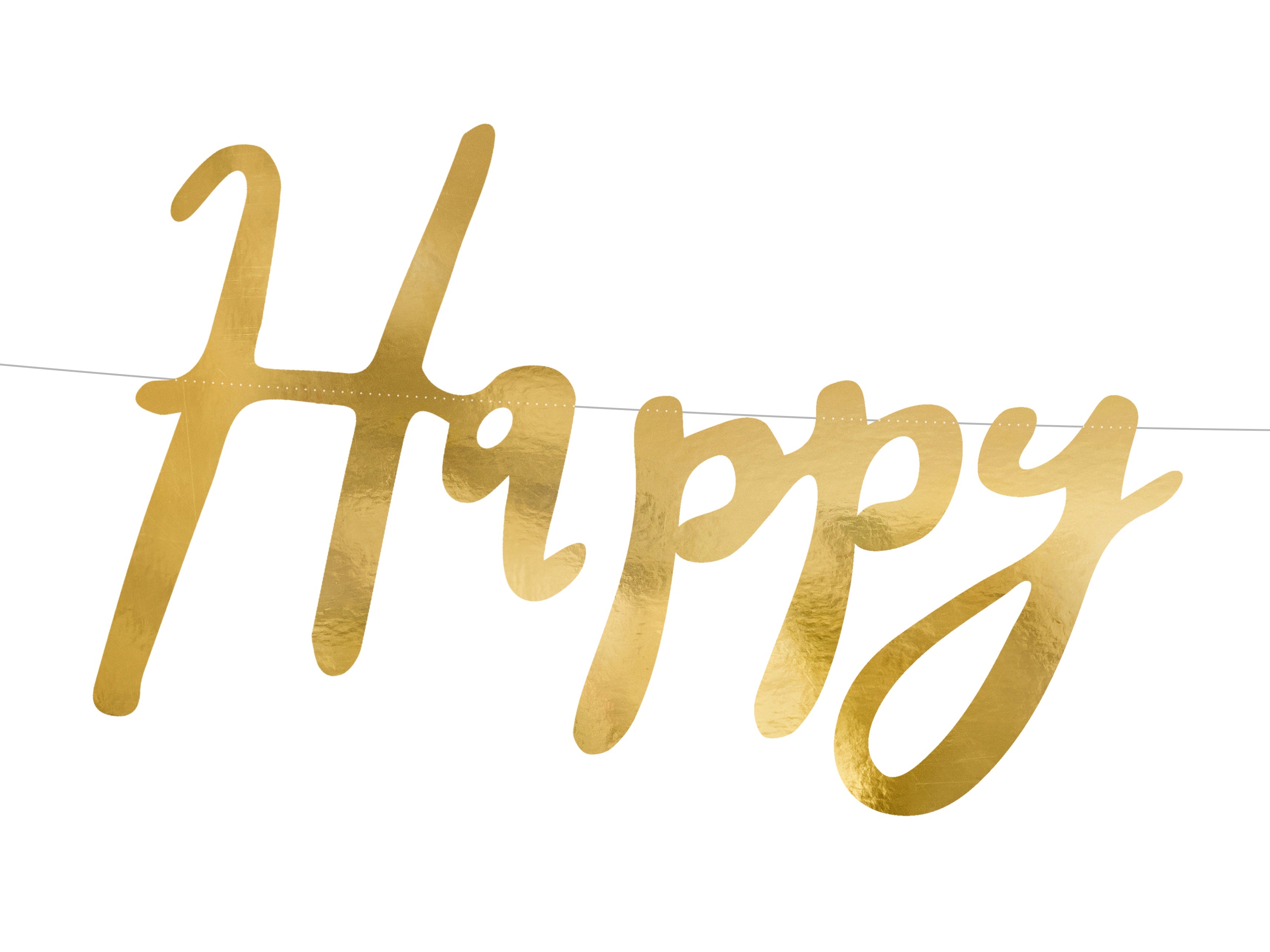 Wimpelkette "Happy Birthday" gold (1 Stk.)