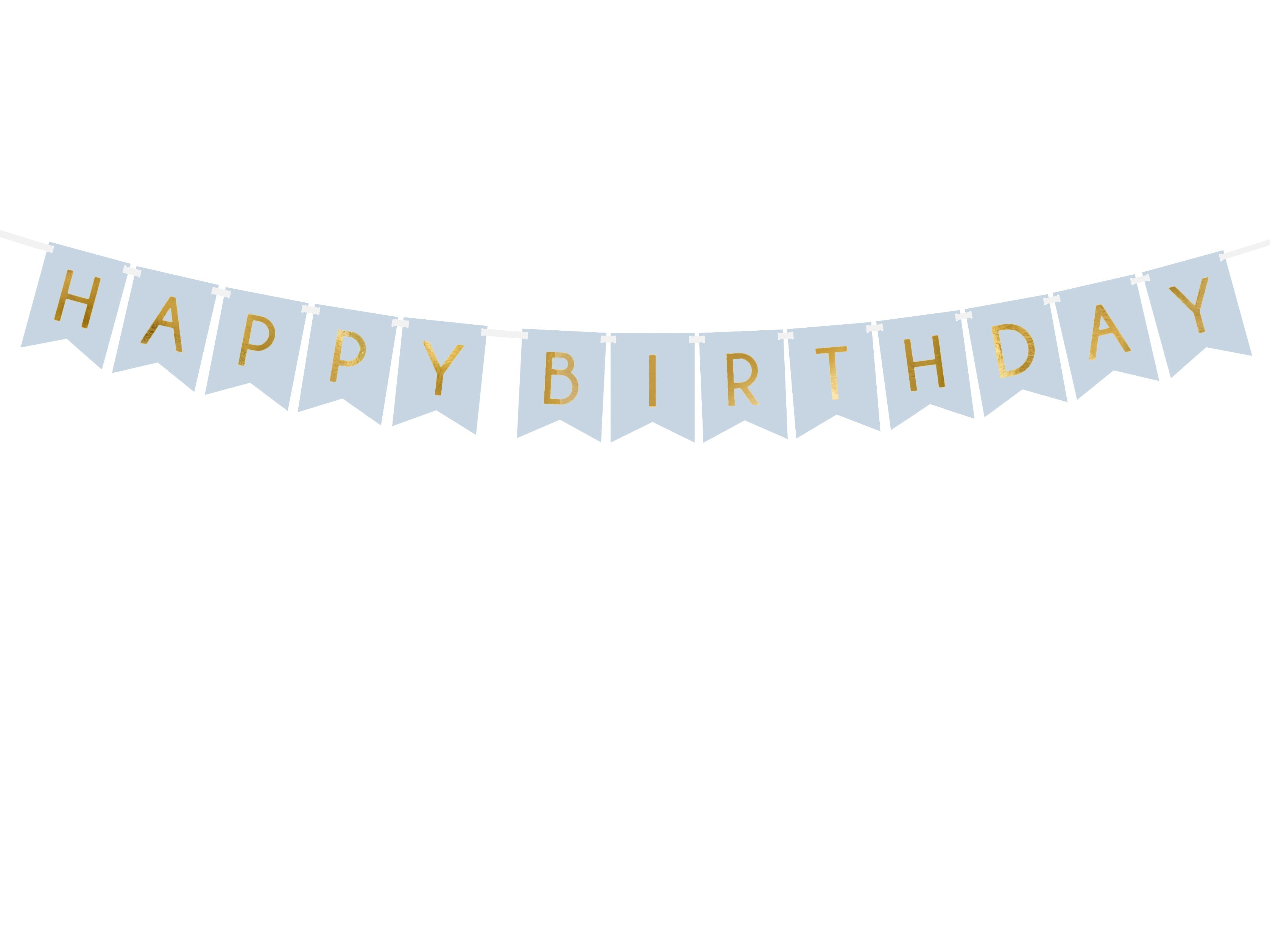 Wimpelkette "Happy Birthday" hellblau (1 Stk.)