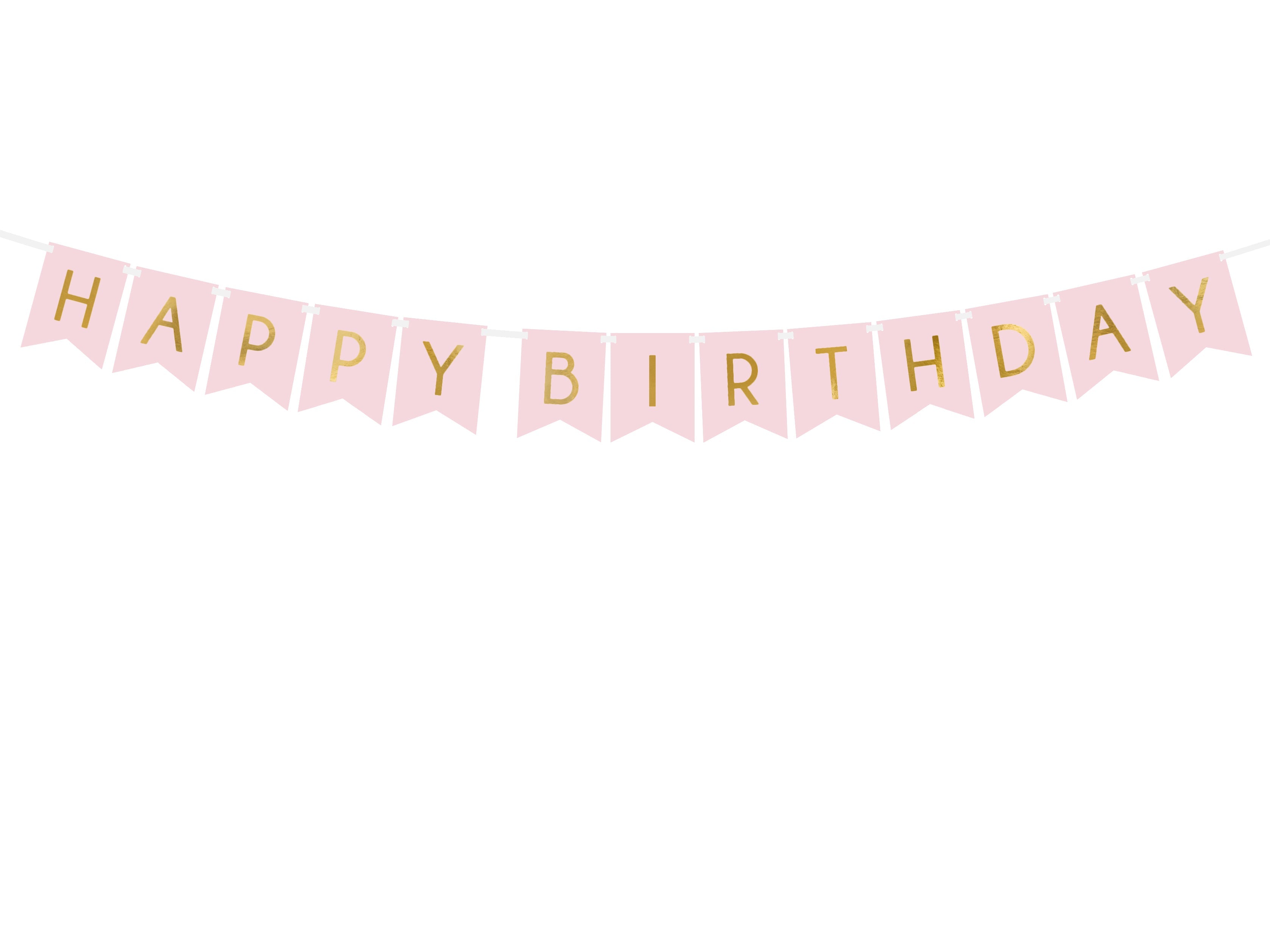 Wimpelkette "Happy Birthday" rosa (1 Stk.)