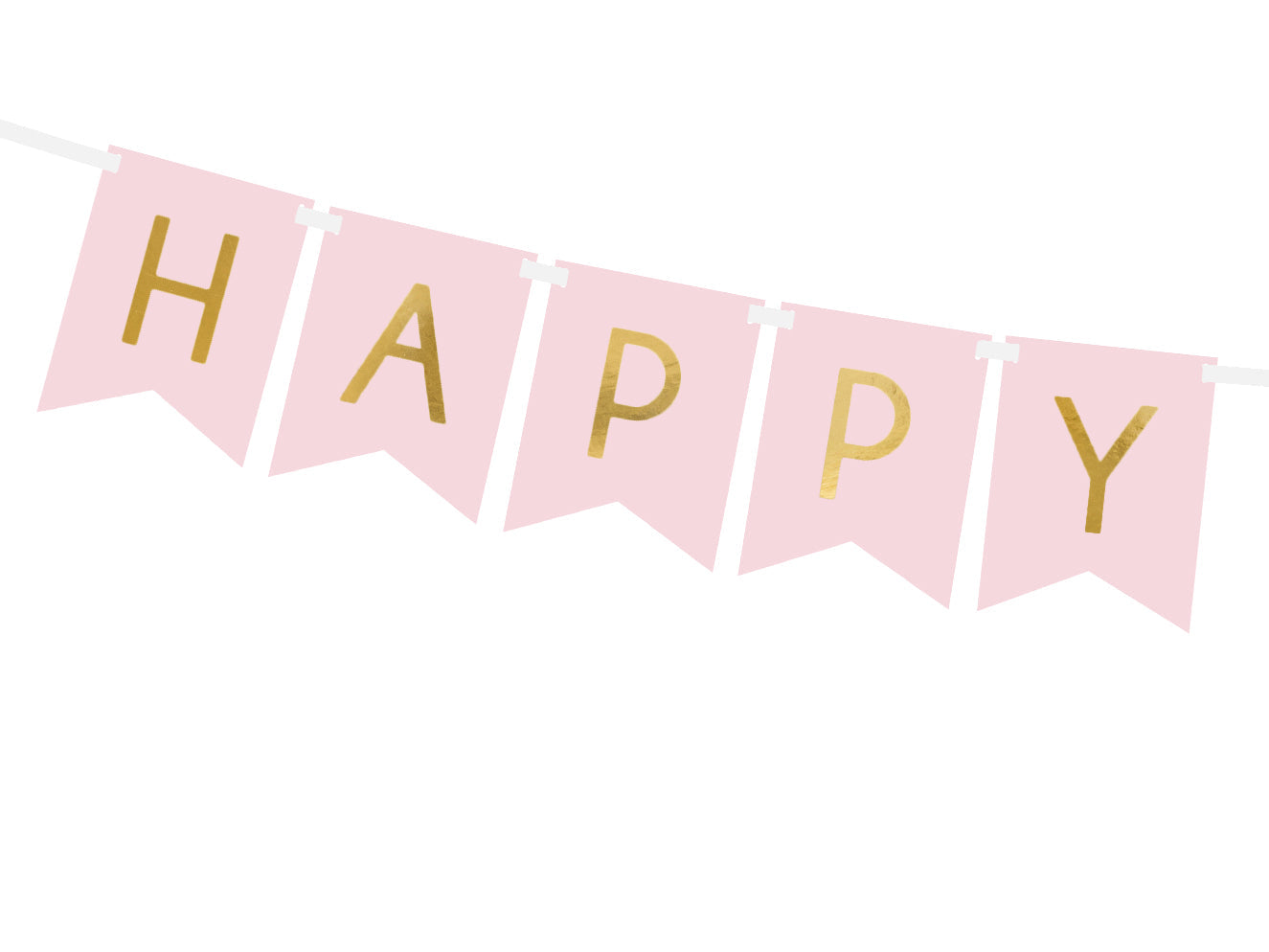 Wimpelkette "Happy Birthday" rosa (1 Stk.)