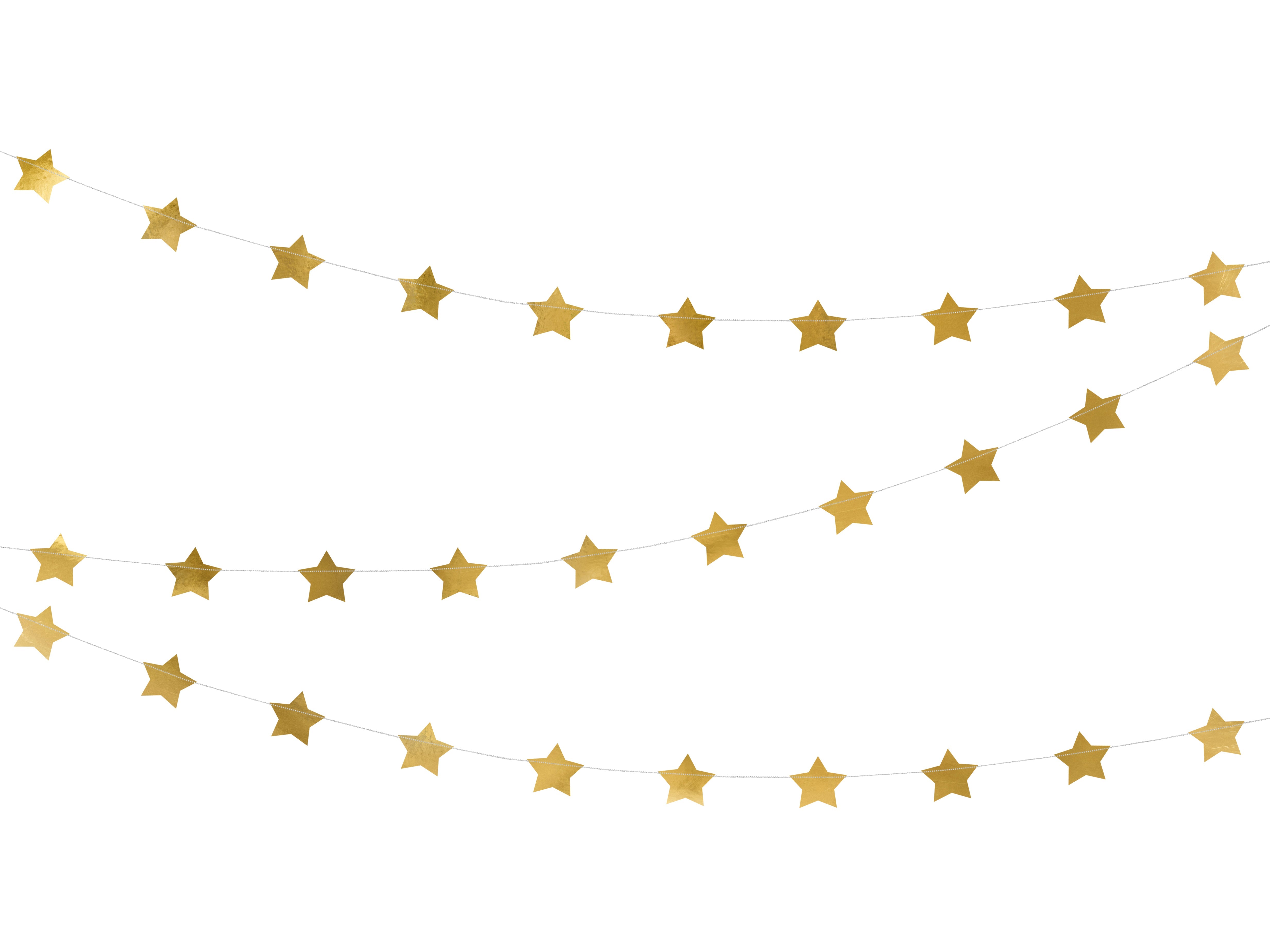 Wimpelkette "Sterne" gold (1 Stk.)