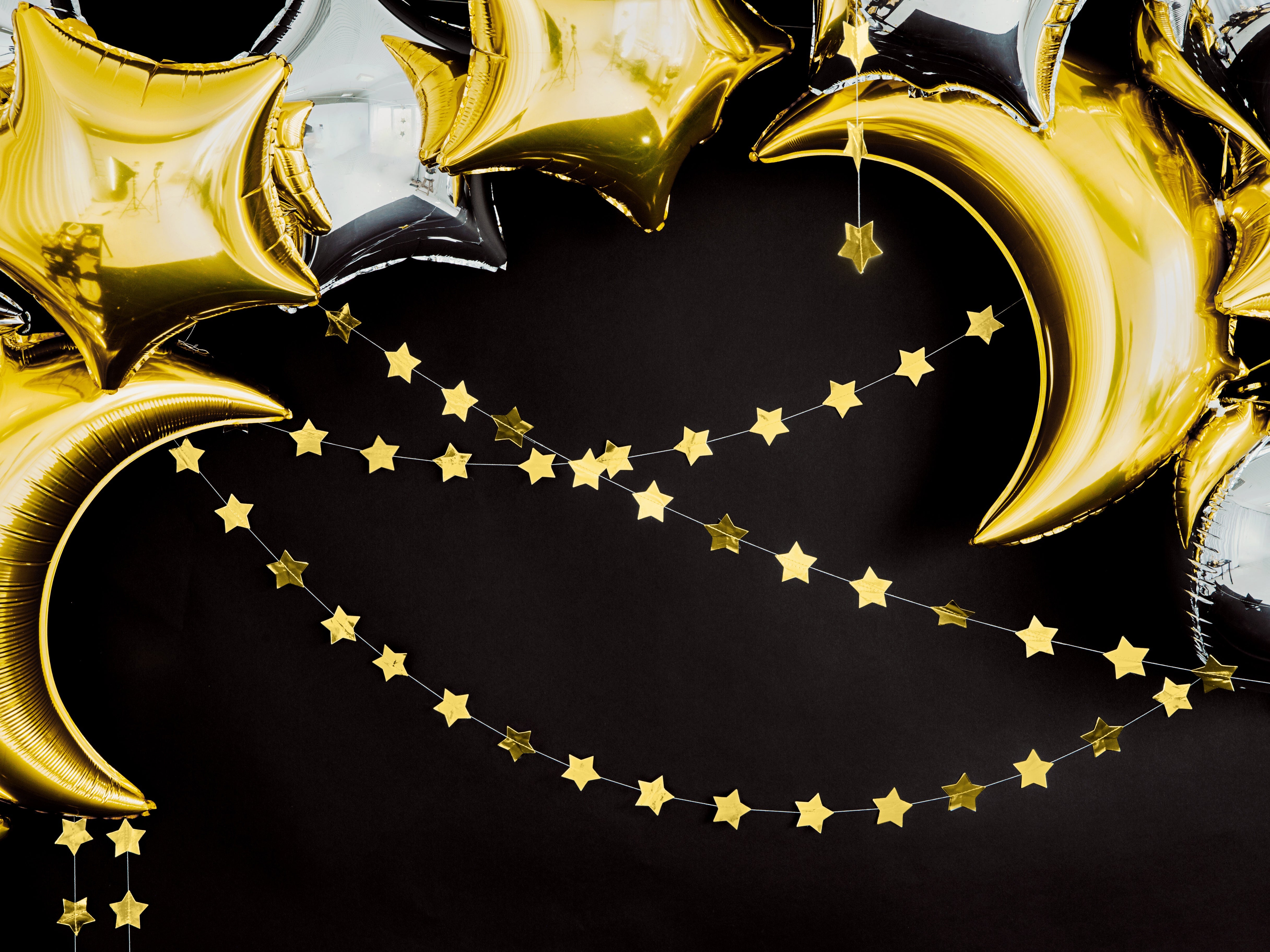 Wimpelkette "Sterne" gold (1 Stk.)