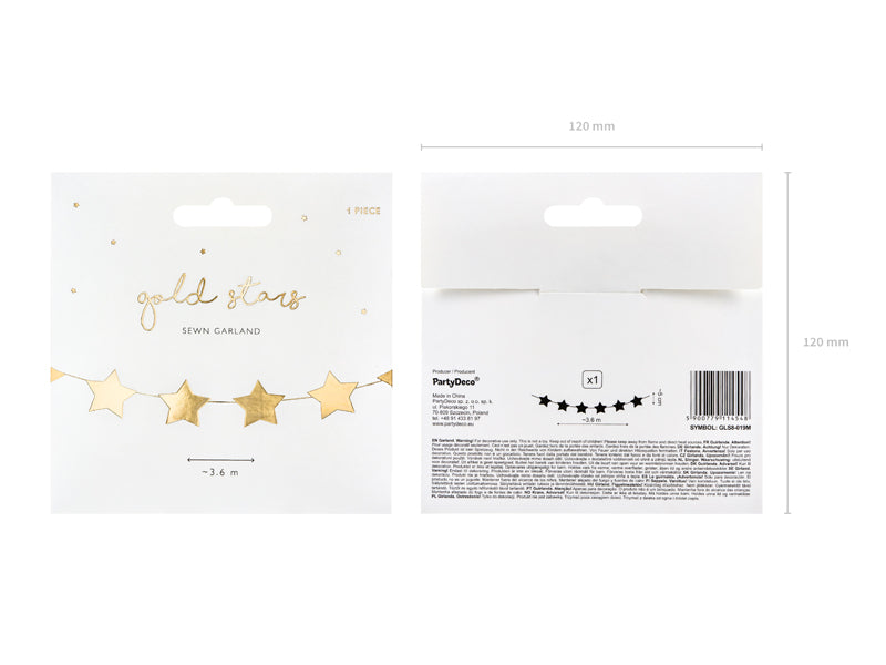 Wimpelkette "Sterne" gold (1 Stk.)