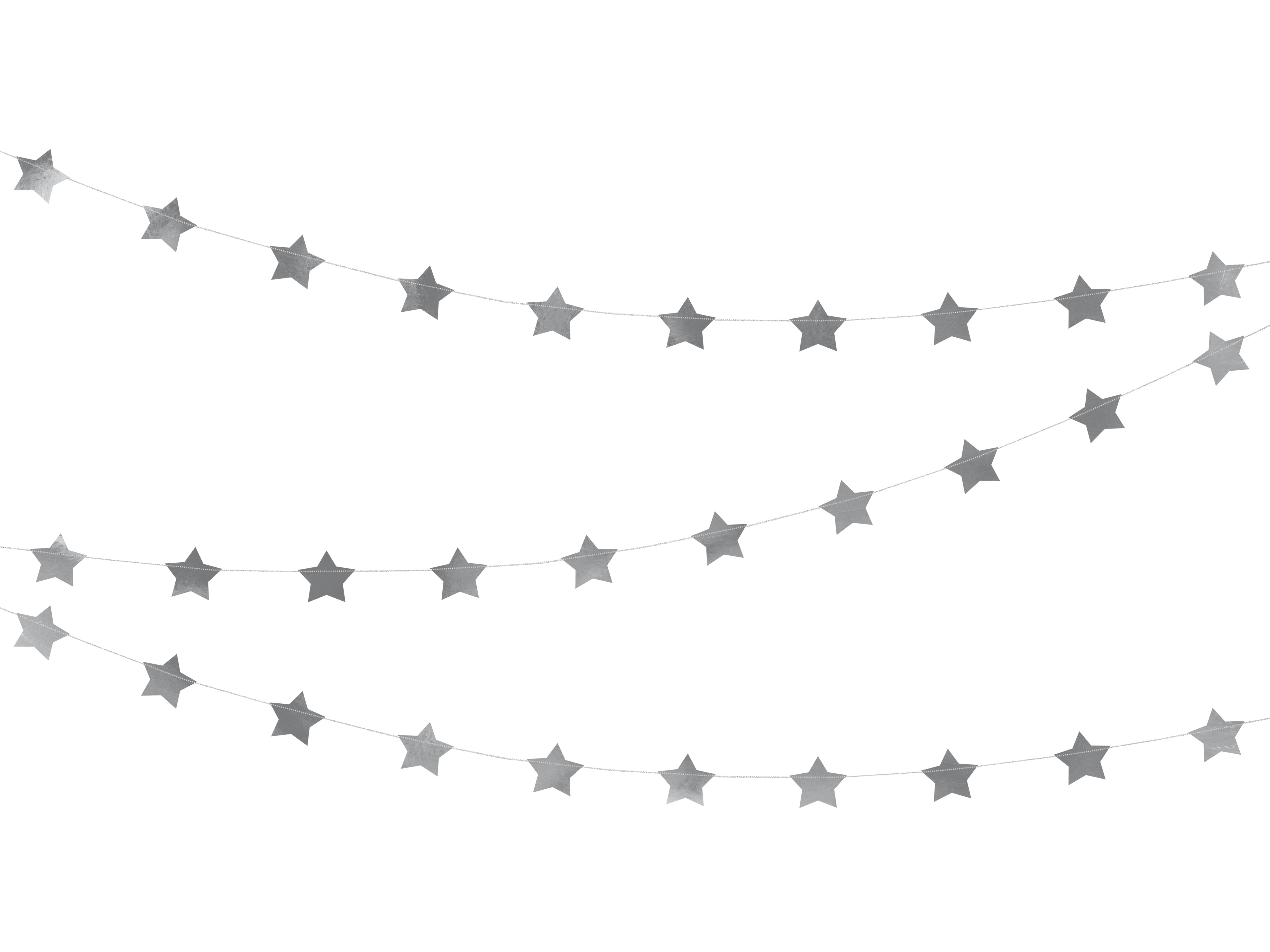 Wimpelkette "Sterne" silber (1 Stk.)