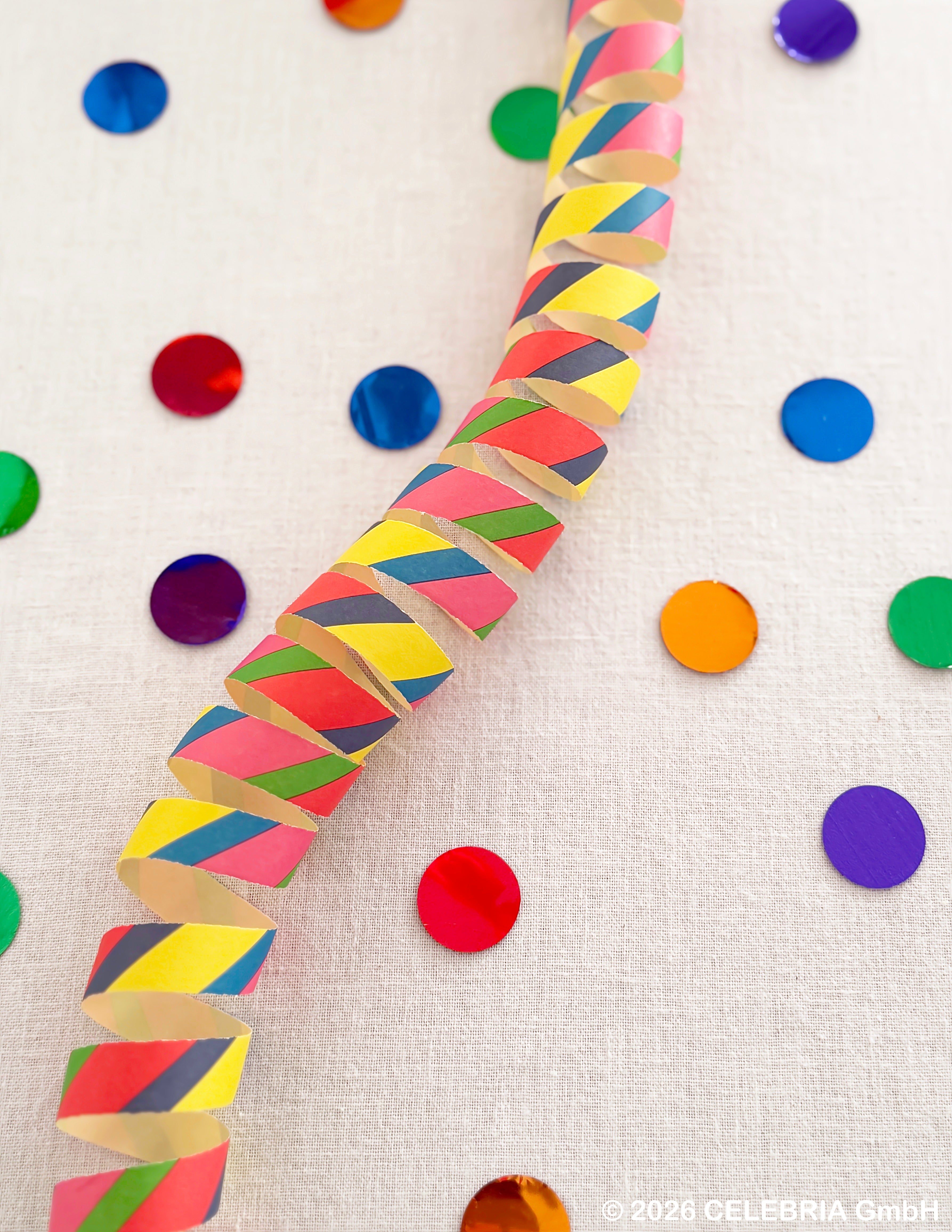 Luftschlangen bunt gestreift (1 Rolle)