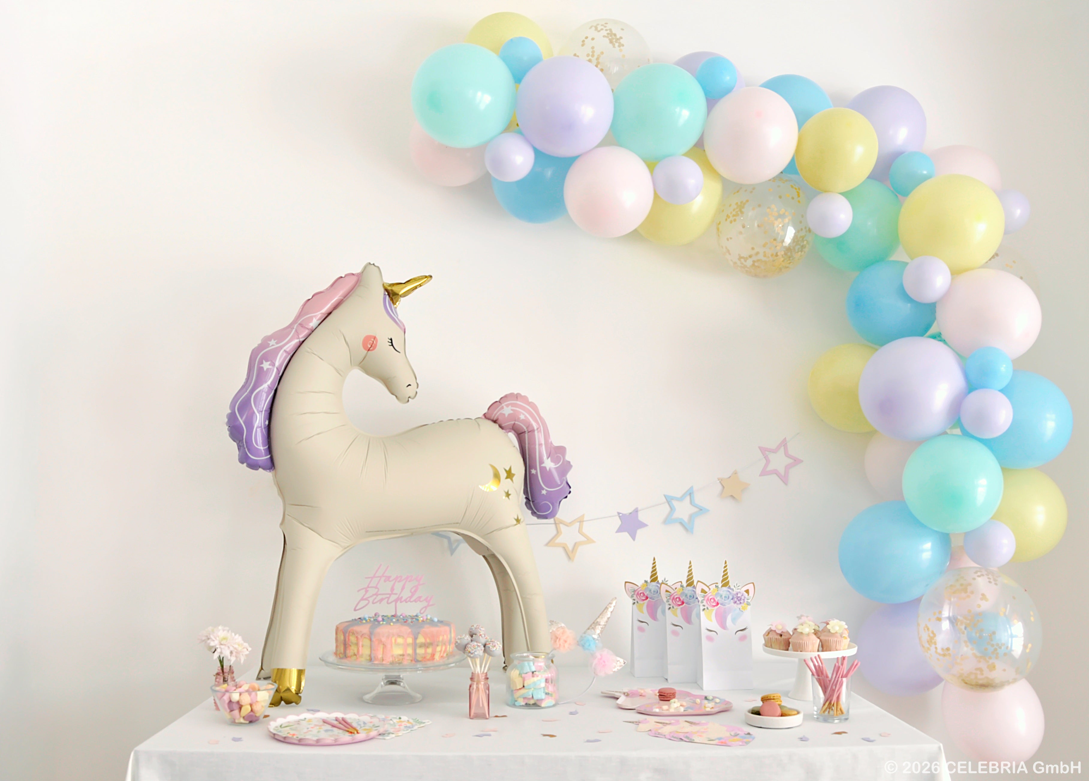 Ballongirlande "Einhorn" (1 DIY-Set)