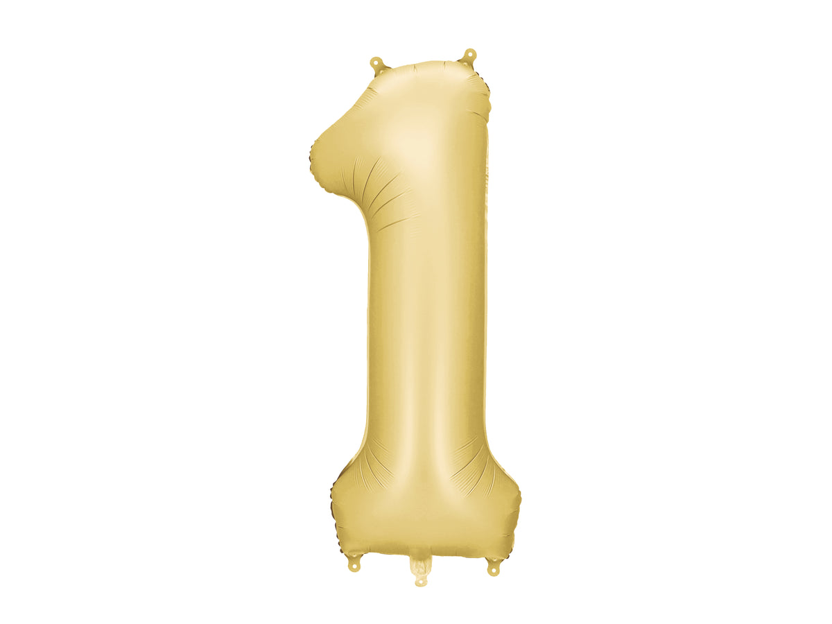 Folienballon Zahl "1" gold matt (1 Stk.)