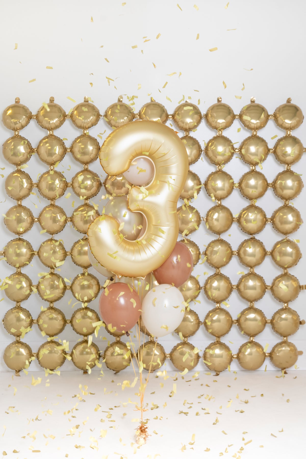 Folienballon Zahl "3" gold matt (1 Stk.)