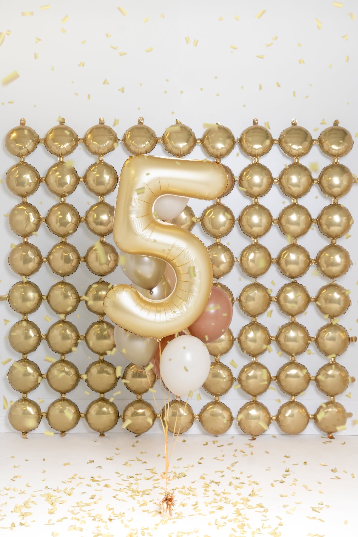 Folienballon Zahl "5" gold matt (1 Stk.)
