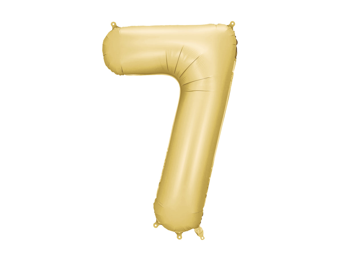 Folienballon Zahl "7" gold matt (1 Stk.)