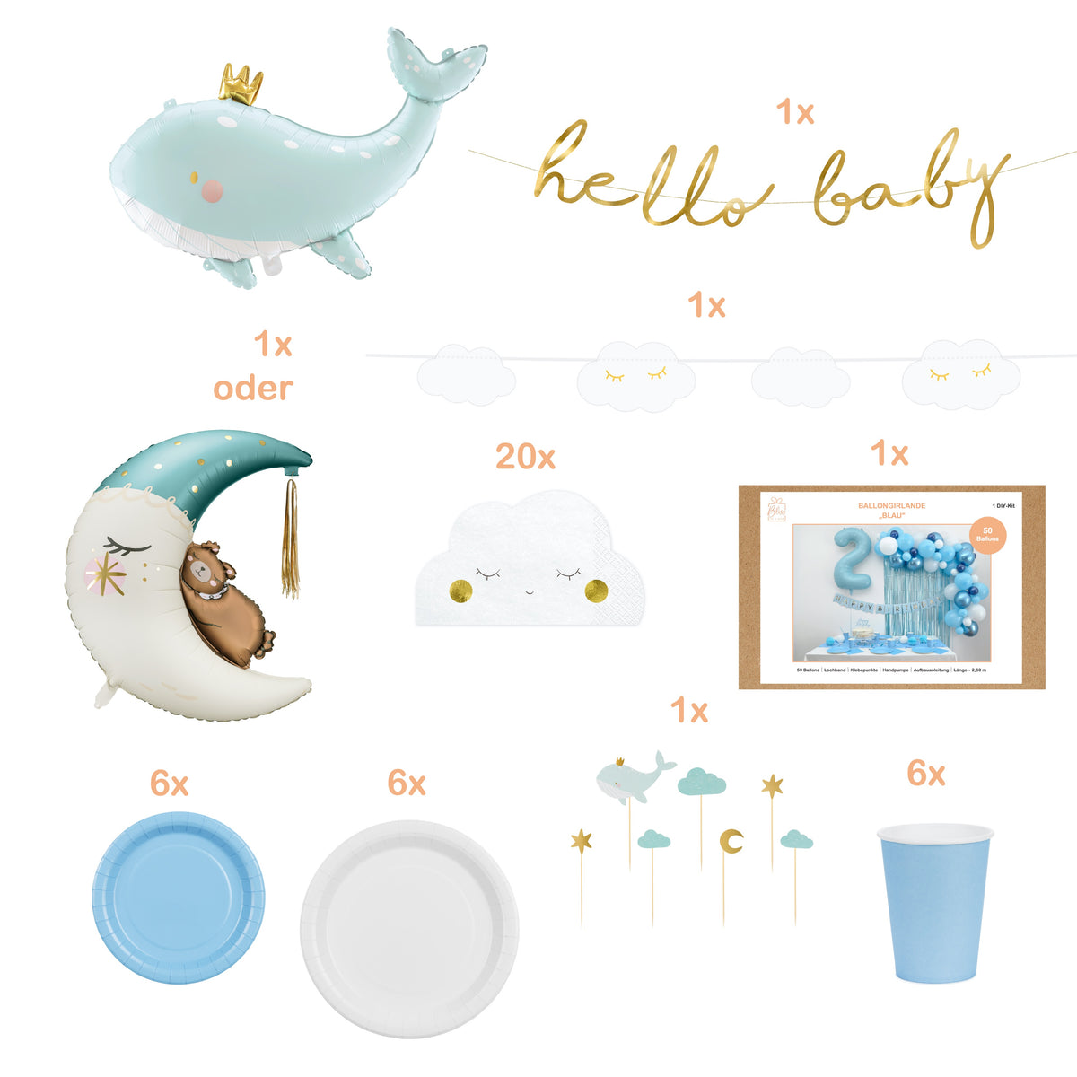 Babyparty blau Box Premium