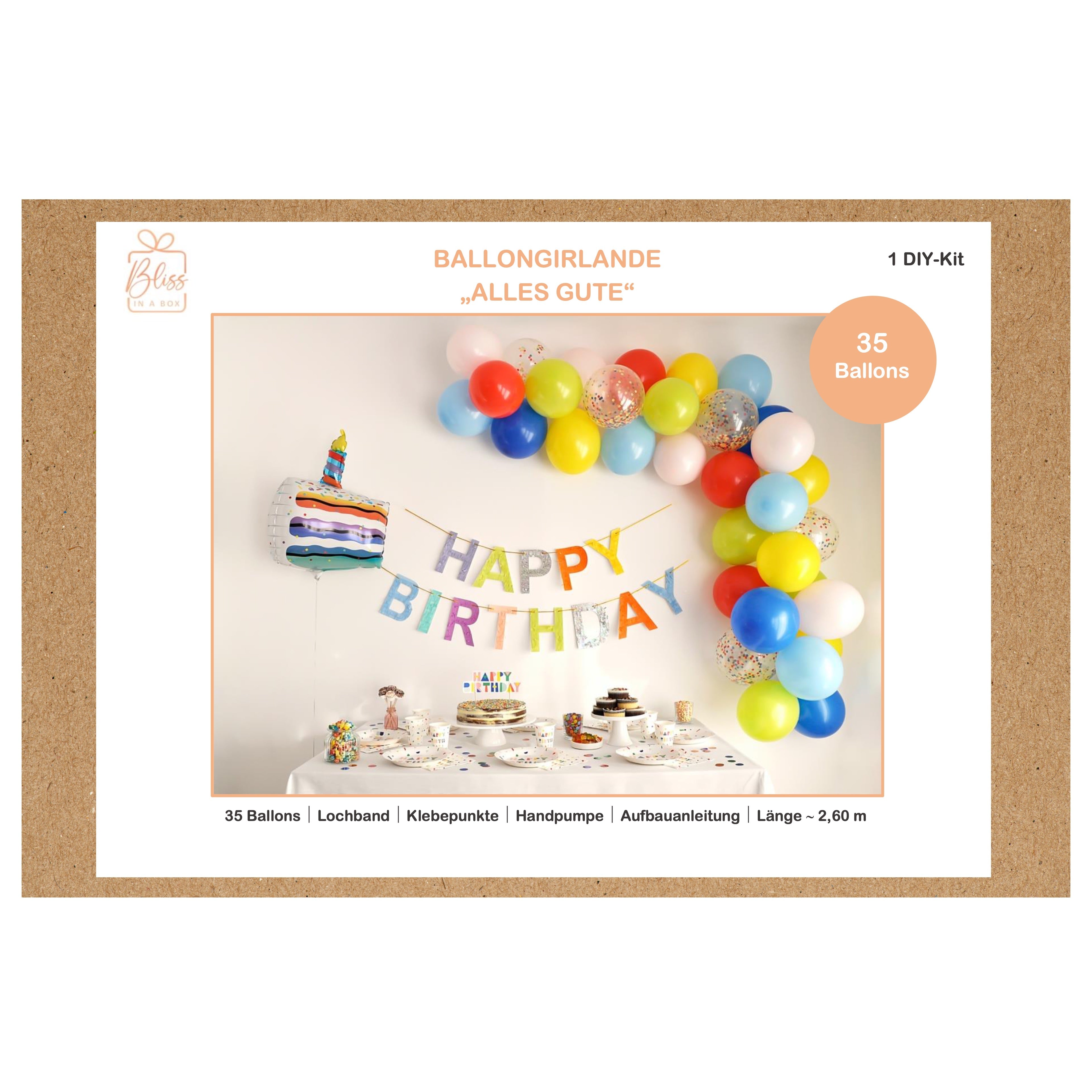 Ballongirlande "Alles Gute" (1 DIY-Set)