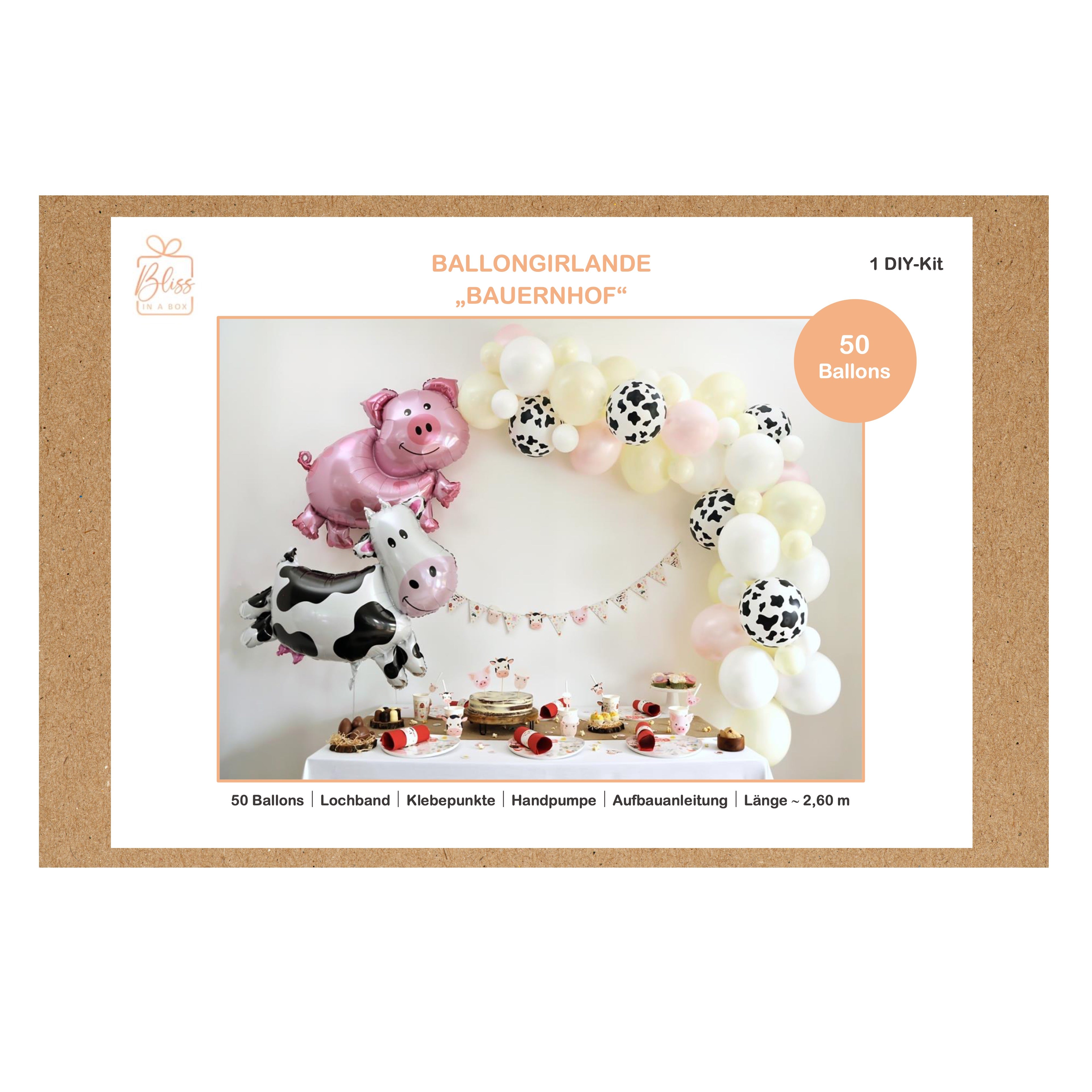 Ballongirlande "Bauernhof" (1 DIY-Set)