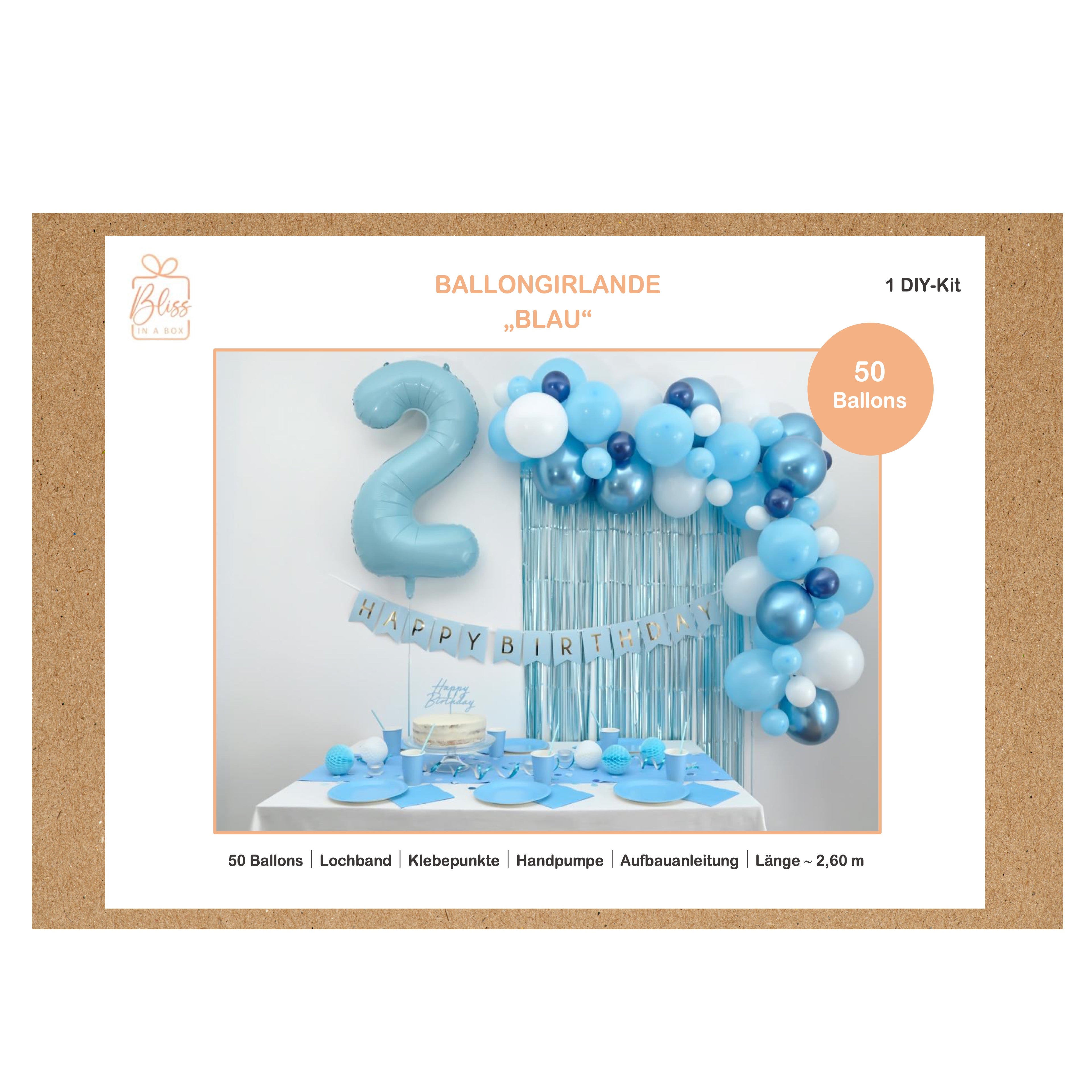 Ballongirlande "Blau" (1 DIY-Set)