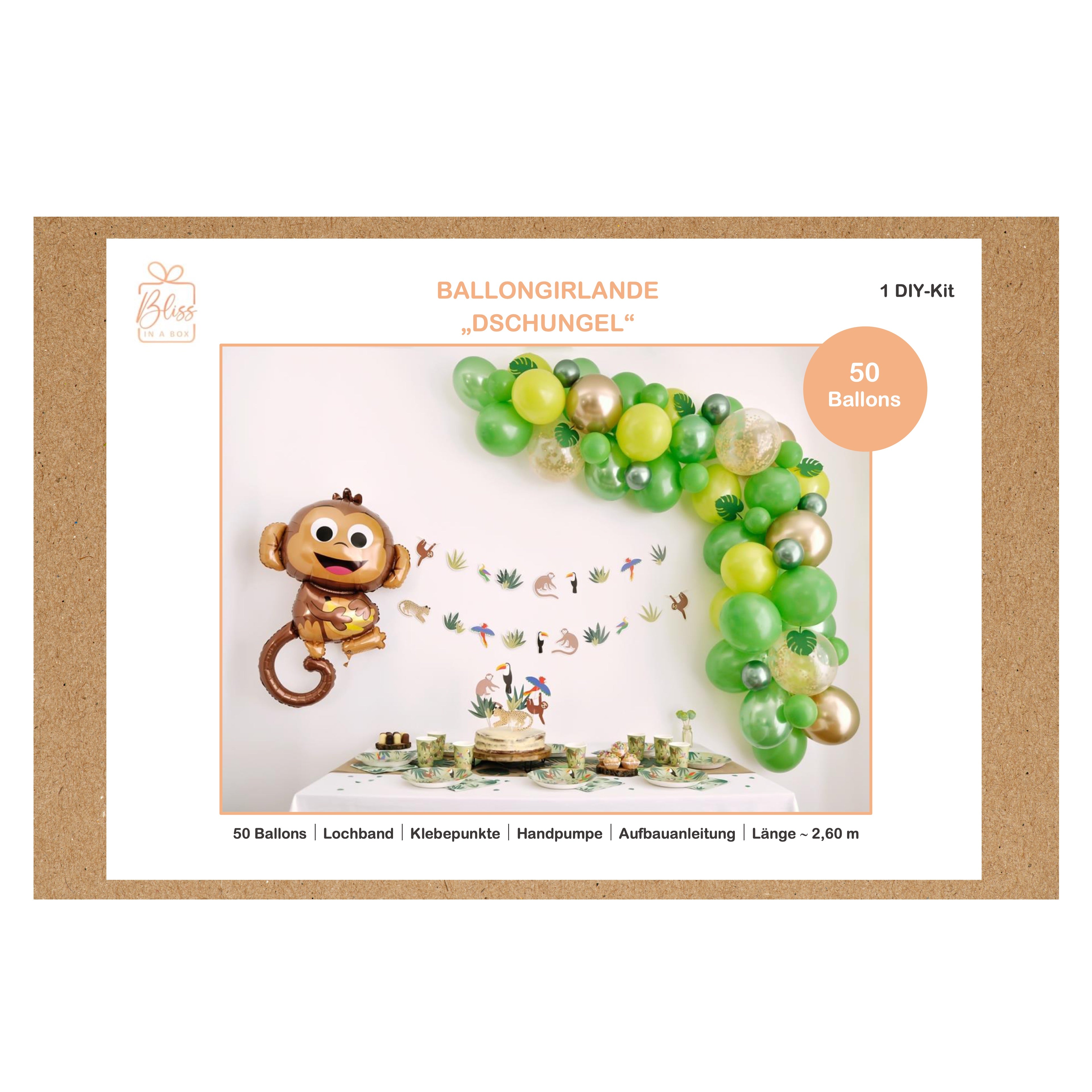 Ballongirlande "Dschungel" (1 DIY-Set)