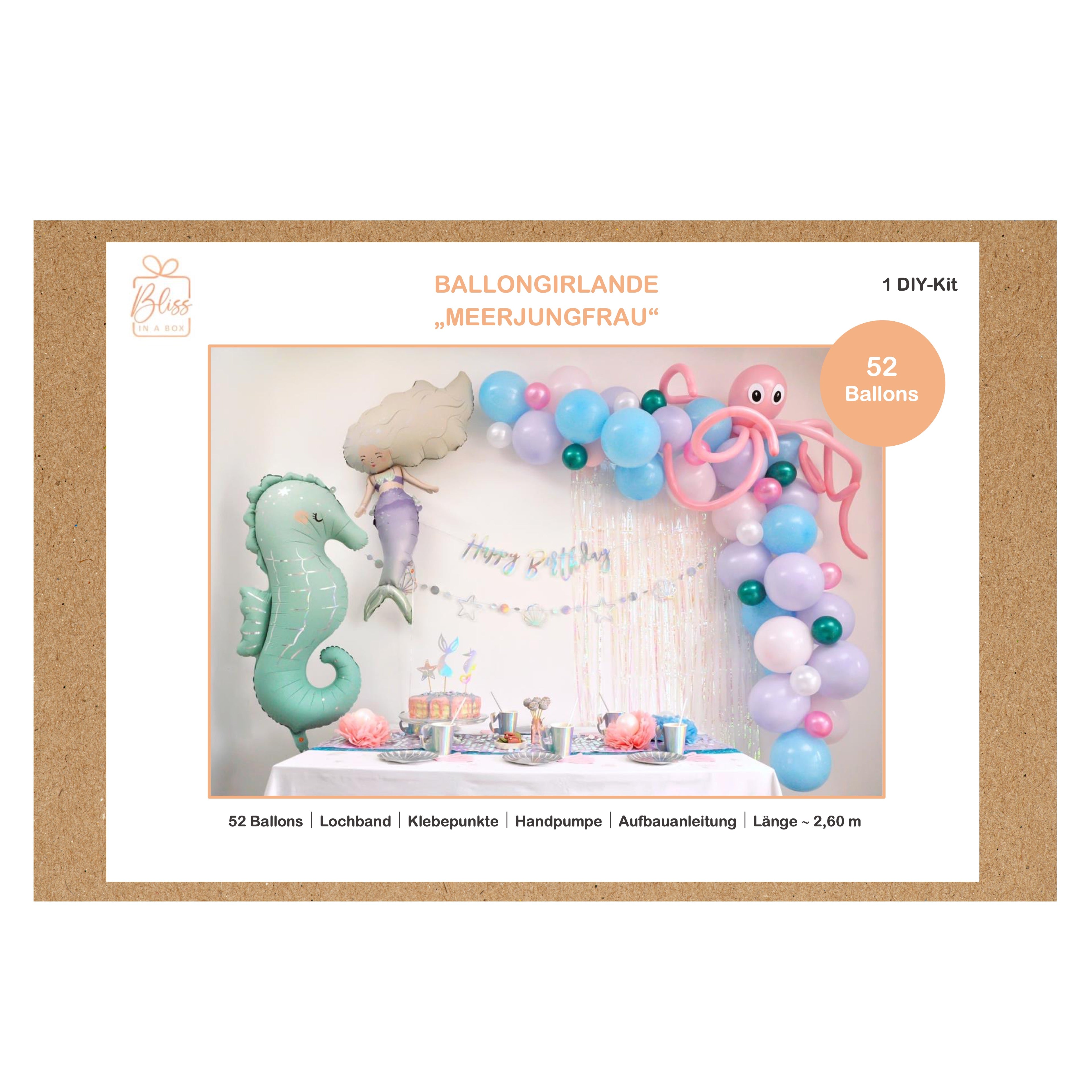 Ballongirlande "Meerjungfrau" (1 DIY-Set)